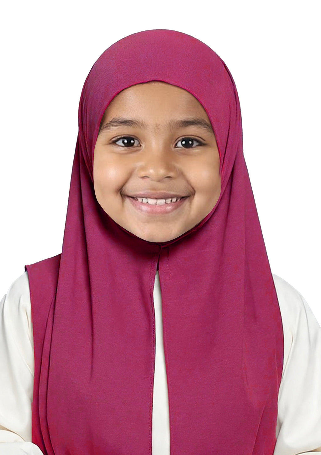 Kids Instant Slip-On Shawl Hijab (Maroon)
