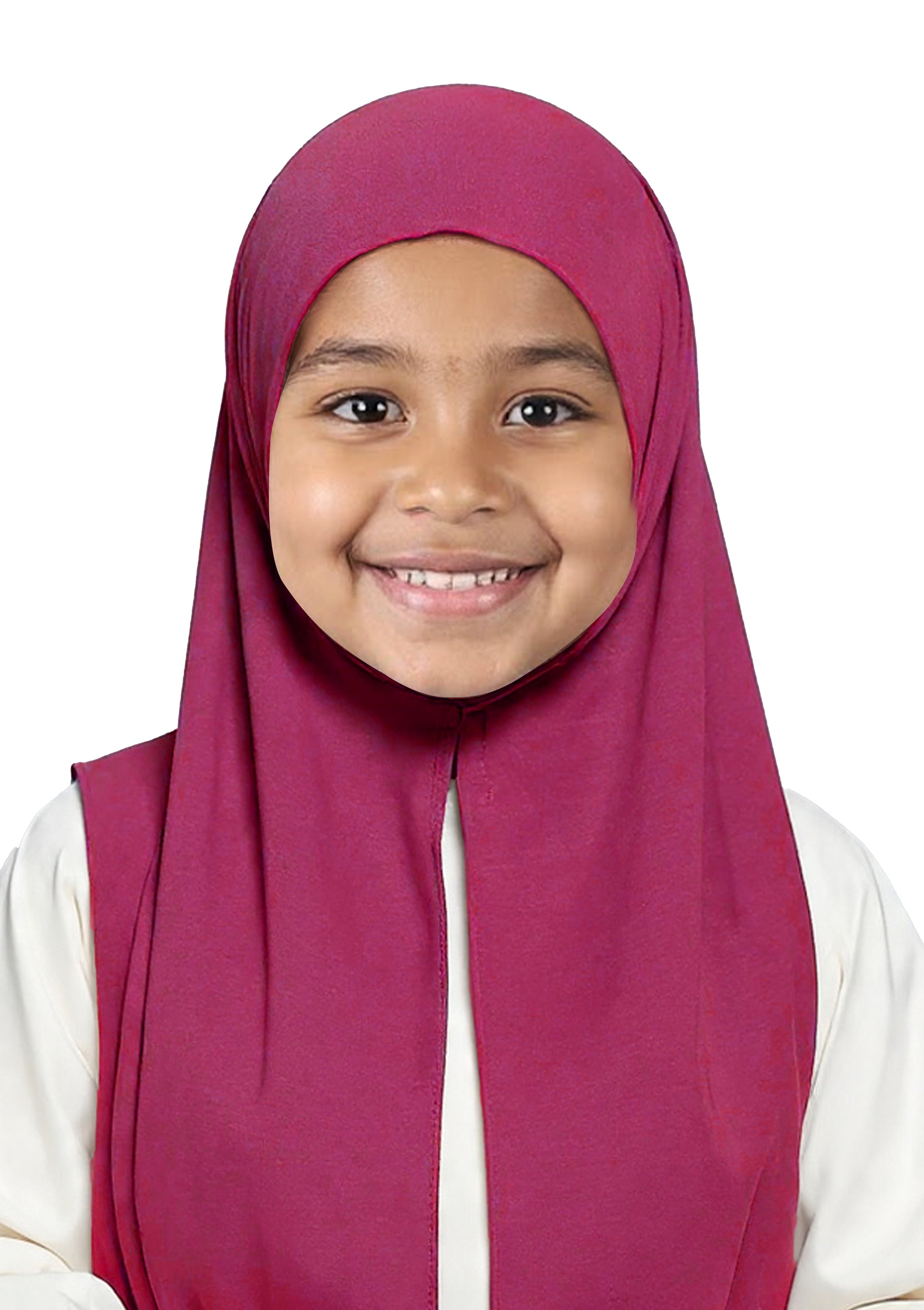 Kids Instant Slip-On Shawl Hijab (Maroon)