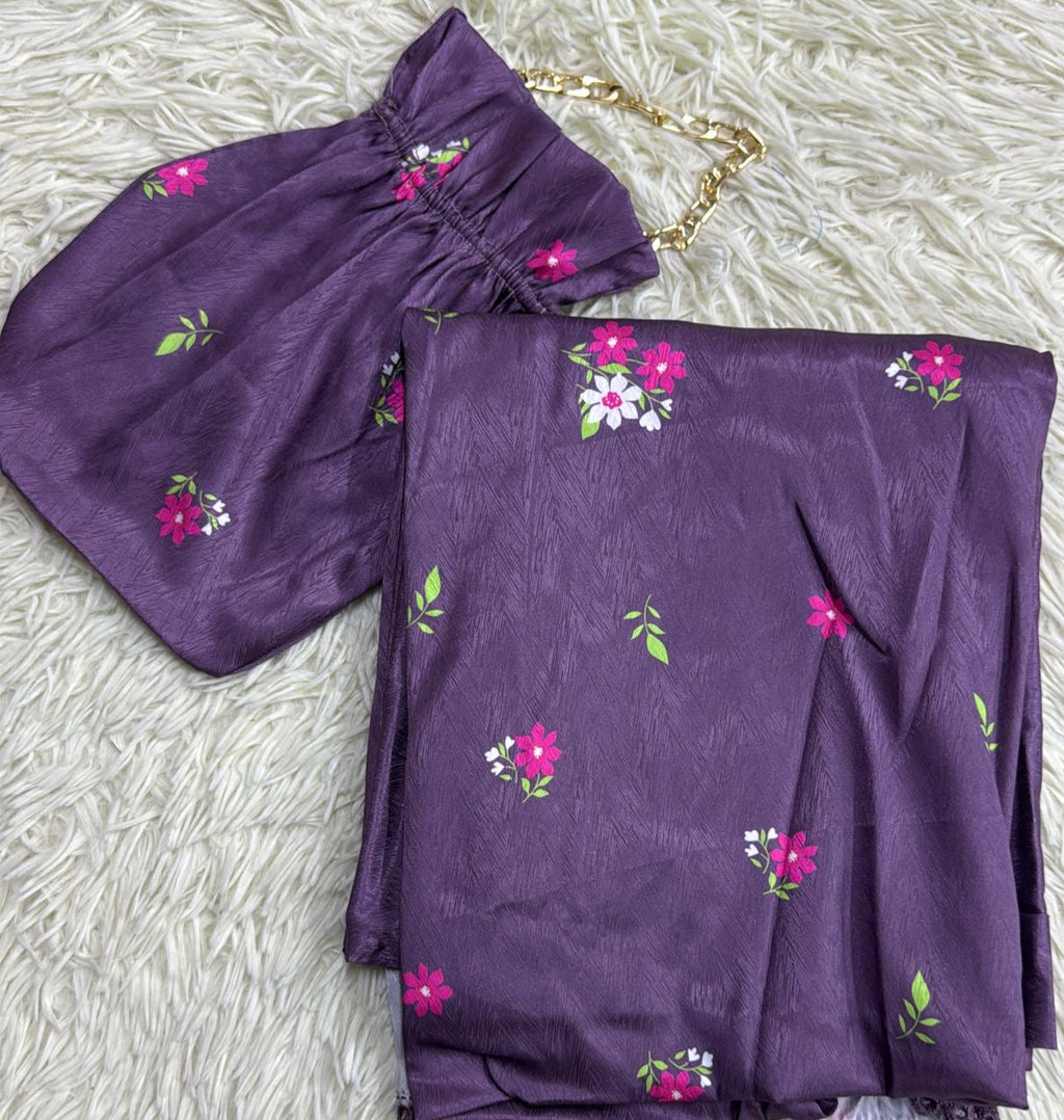 2 Pieces Telekung Prayer Clothes Satin Jacquard