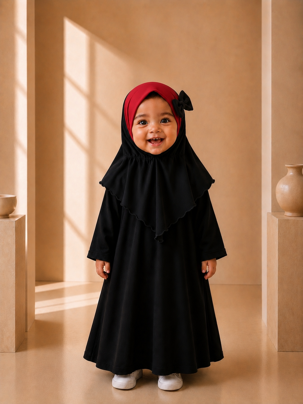 Kids Instant Hijab for baby & toddler (6 months to 3 years old) with Secure Comfort-Fit Elastic Back | No-Slip Everyday Hijab girls