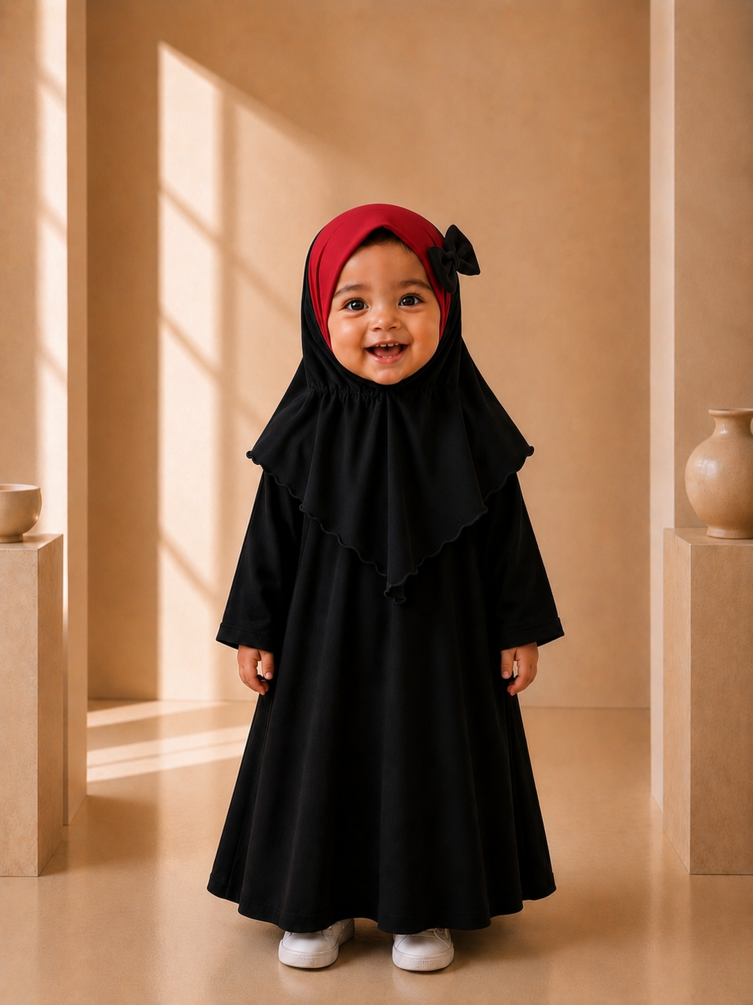 Kids Instant Hijab for baby & toddler (6 months to 3 years old) with Secure Comfort-Fit Elastic Back | No-Slip Everyday Hijab girls