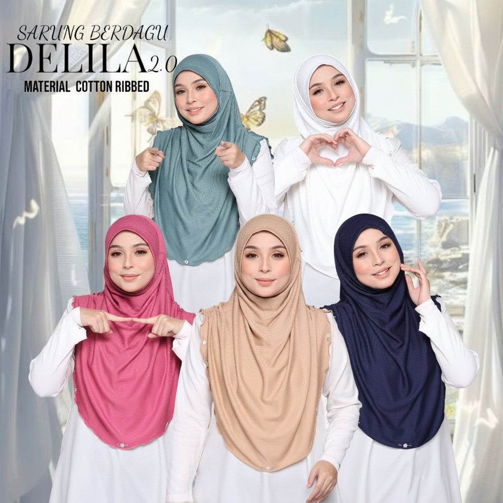 Instant Hijab Ribbed Dalila with cute floral at side