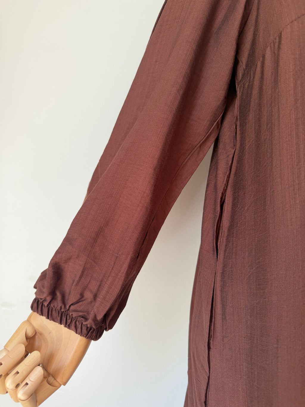Hayfa Buttoned Premium Modest Linen Dress Breathable Long Sleeve Loose Fit Maxi Dress