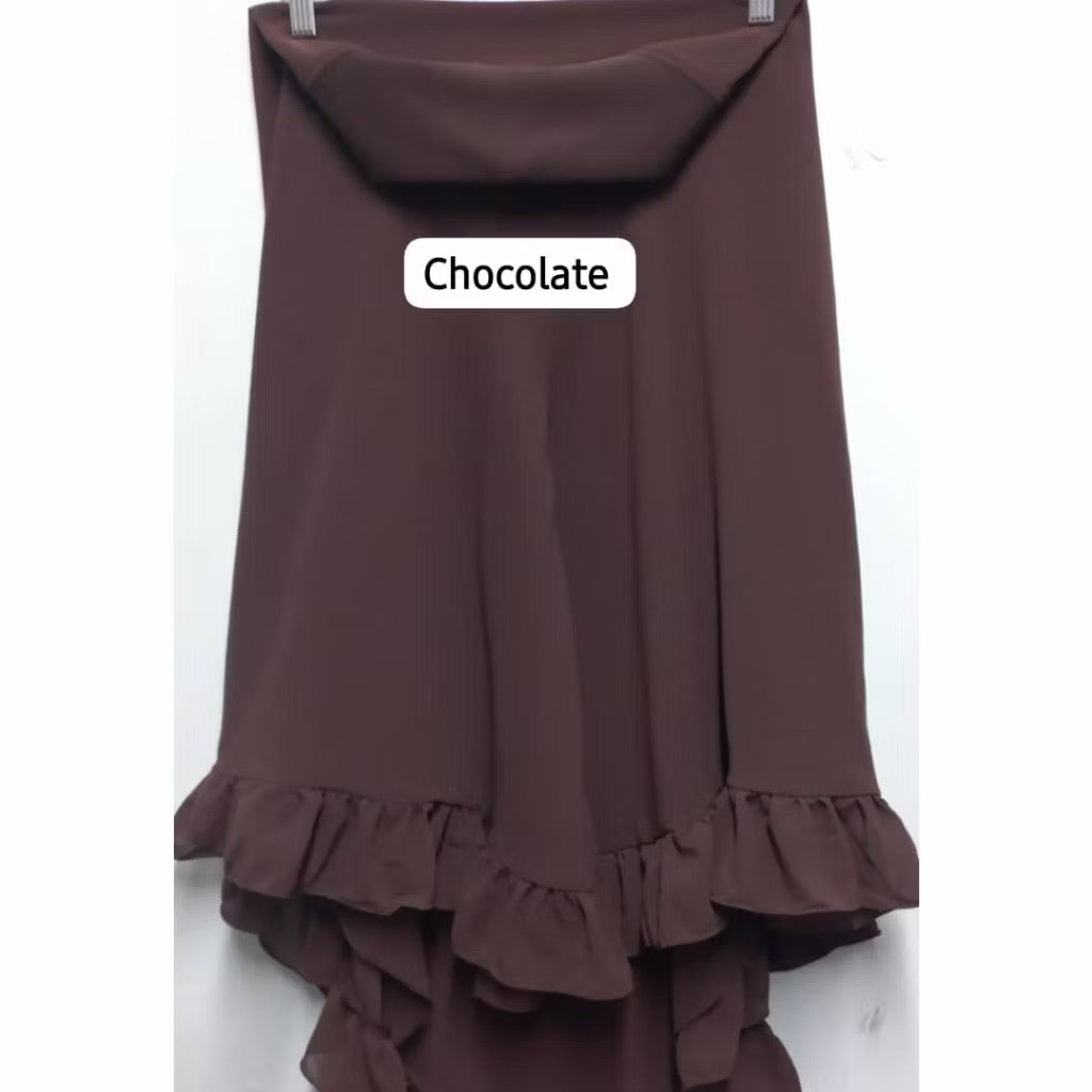 Prayer 2 Layer Ruffle Chiffon Khimar Hijab