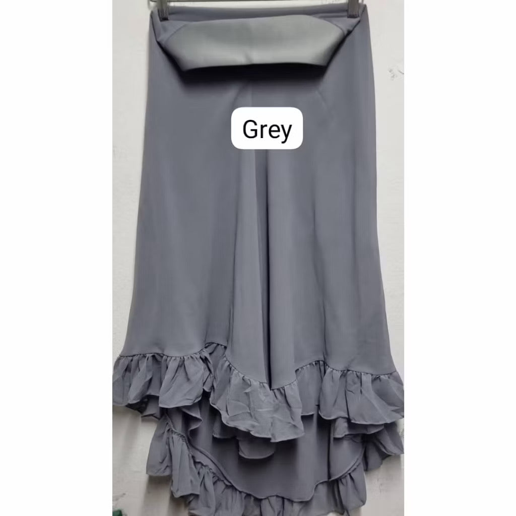Prayer 2 Layer Ruffle Chiffon Khimar Hijab