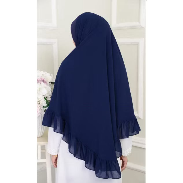 Prayer 2 Layer Ruffle Chiffon Khimar Hijab