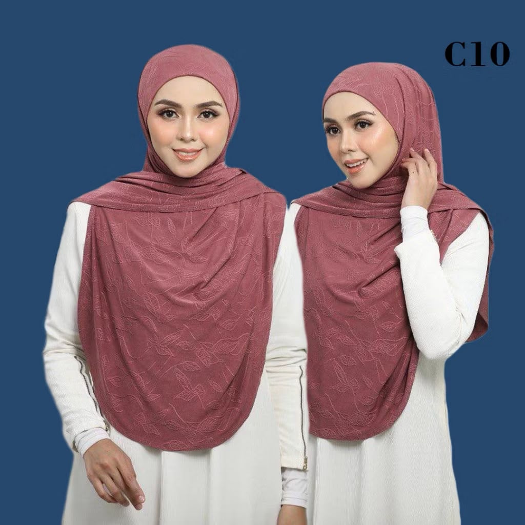 Curve Instant Hijab Tie Back Style Soft Awning Material Cotton lace