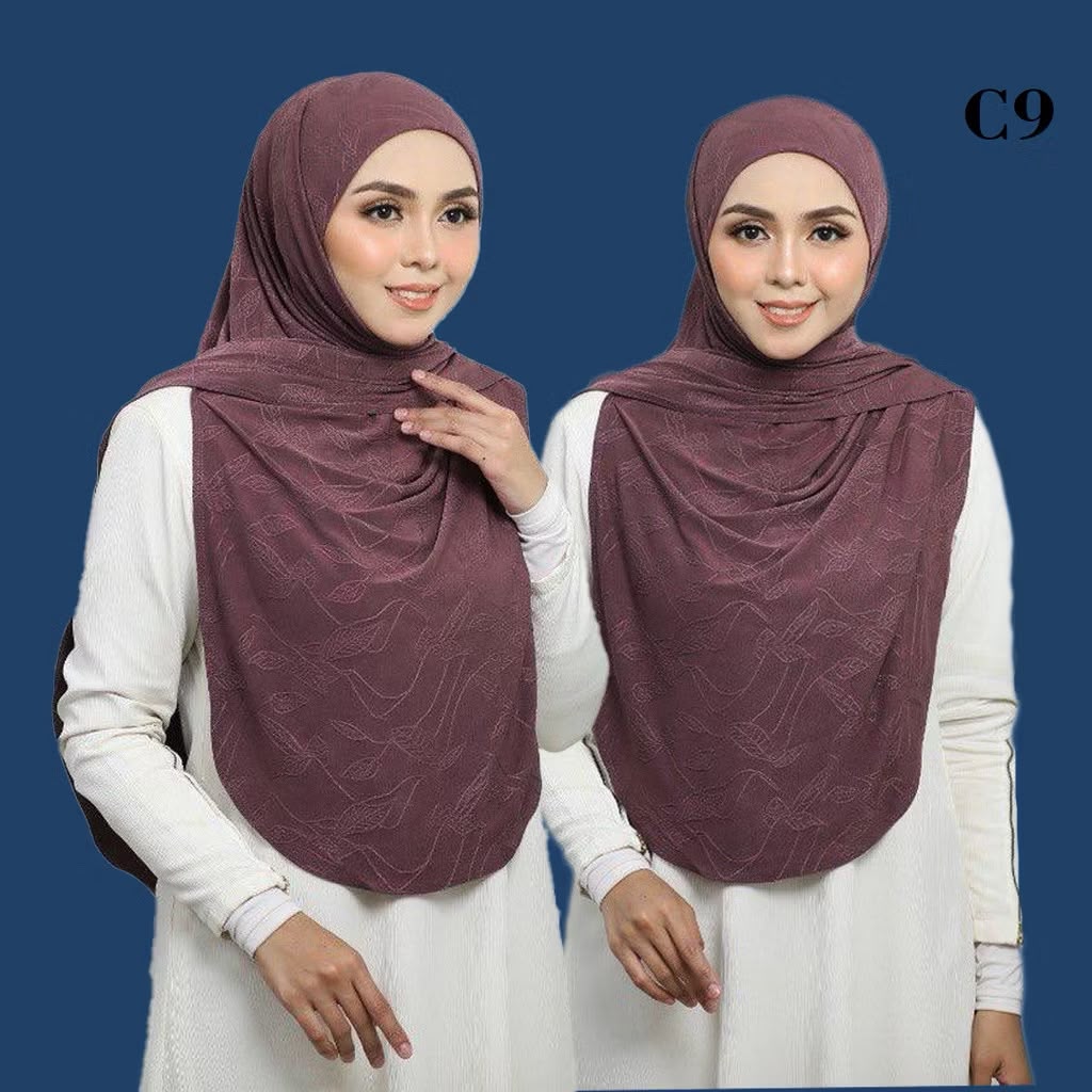 Curve Instant Hijab Tie Back Style Soft Awning Material Cotton lace