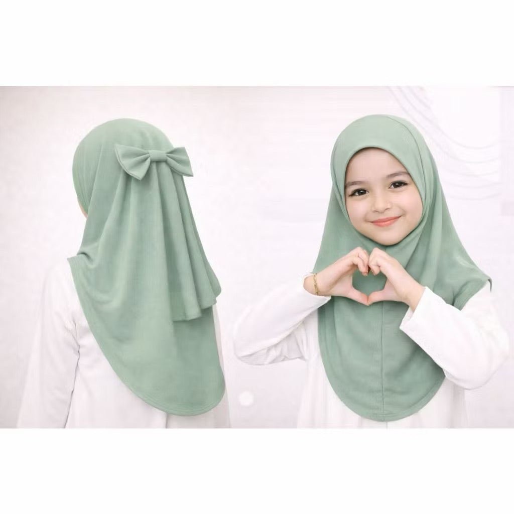 Kids Instant Back Bow Hijab