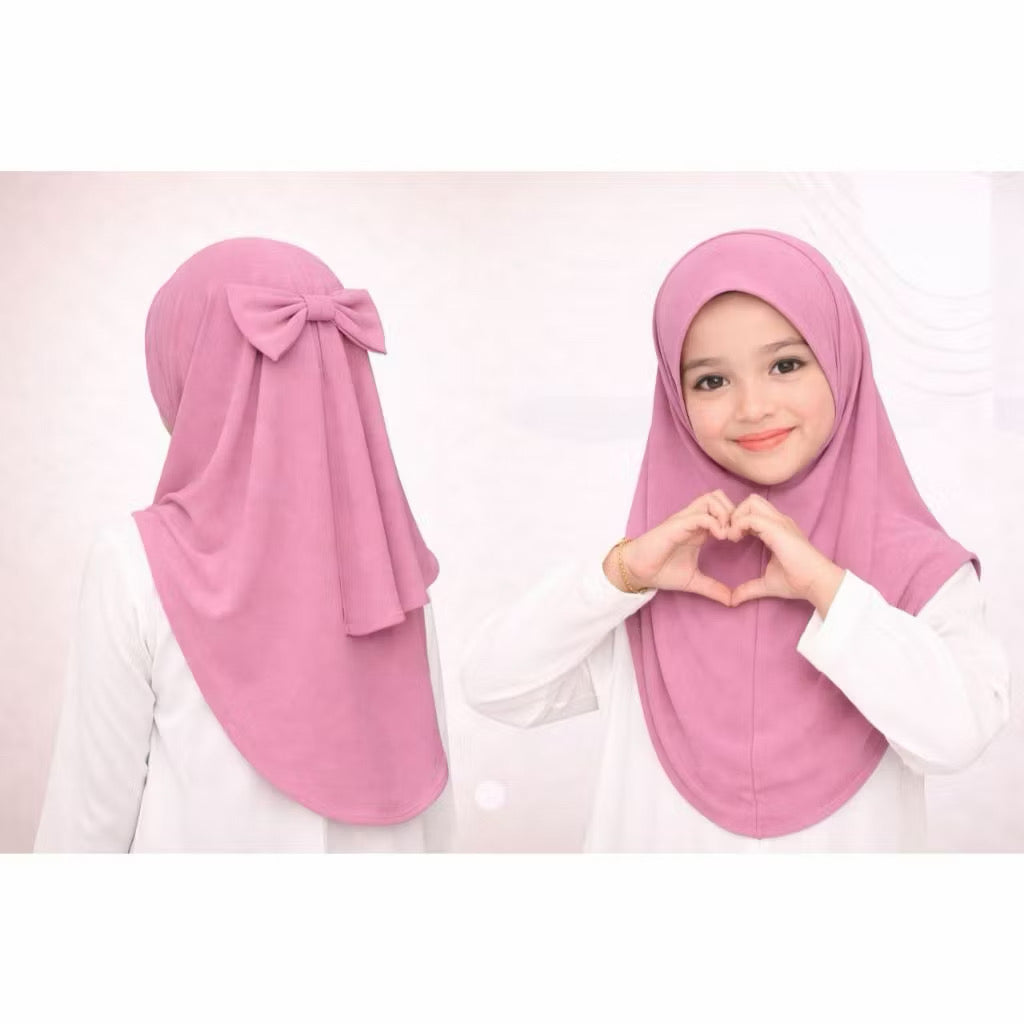 Kids Instant Back Bow Hijab