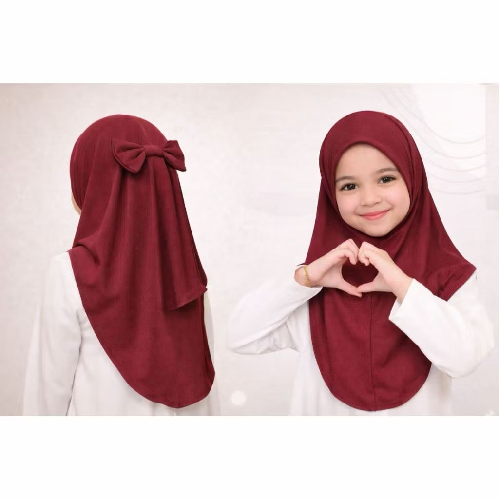 Kids Instant Back Bow Hijab