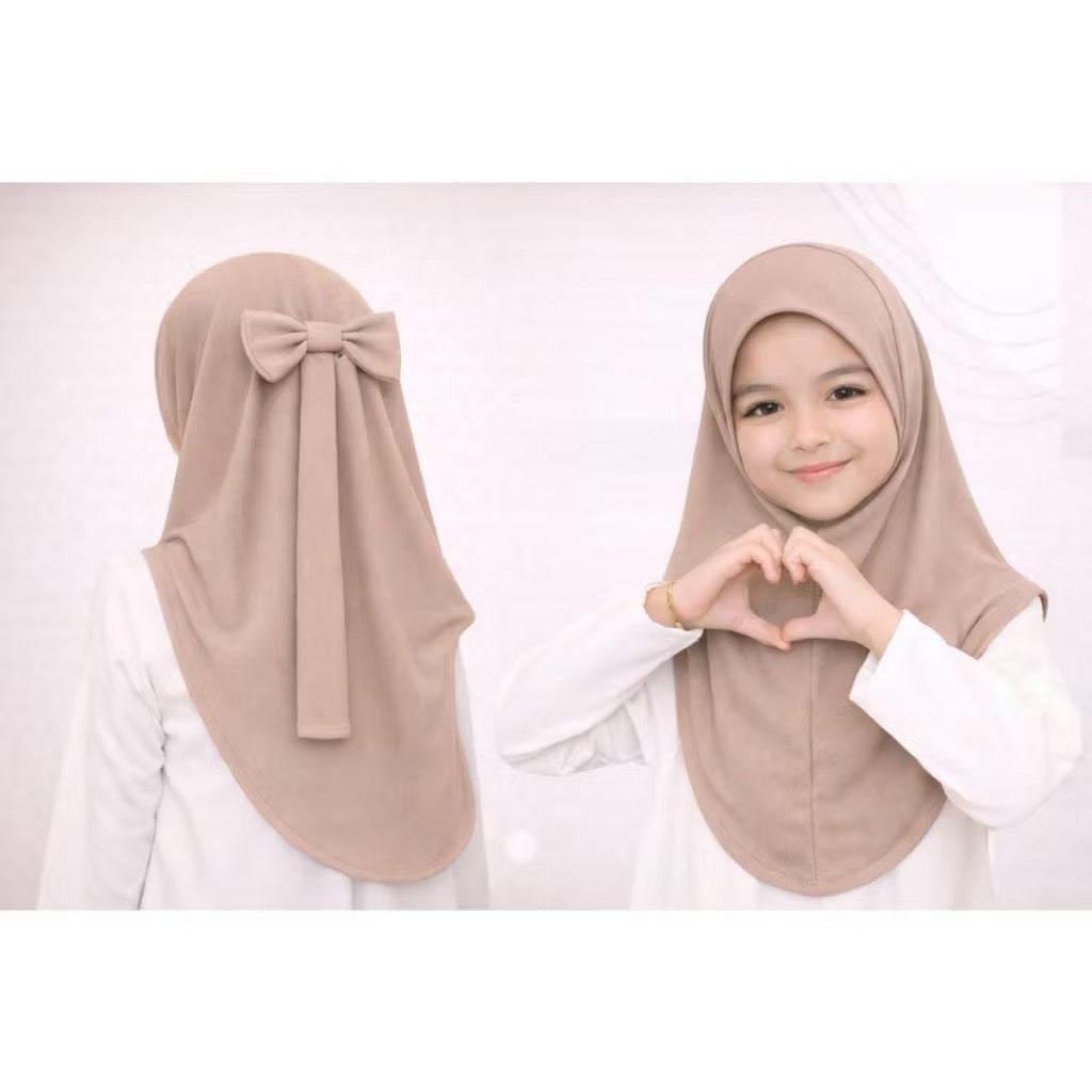 Kids Instant Back Bow Hijab