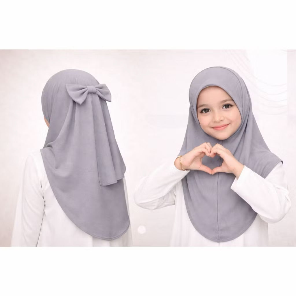 Kids Instant Back Bow Hijab