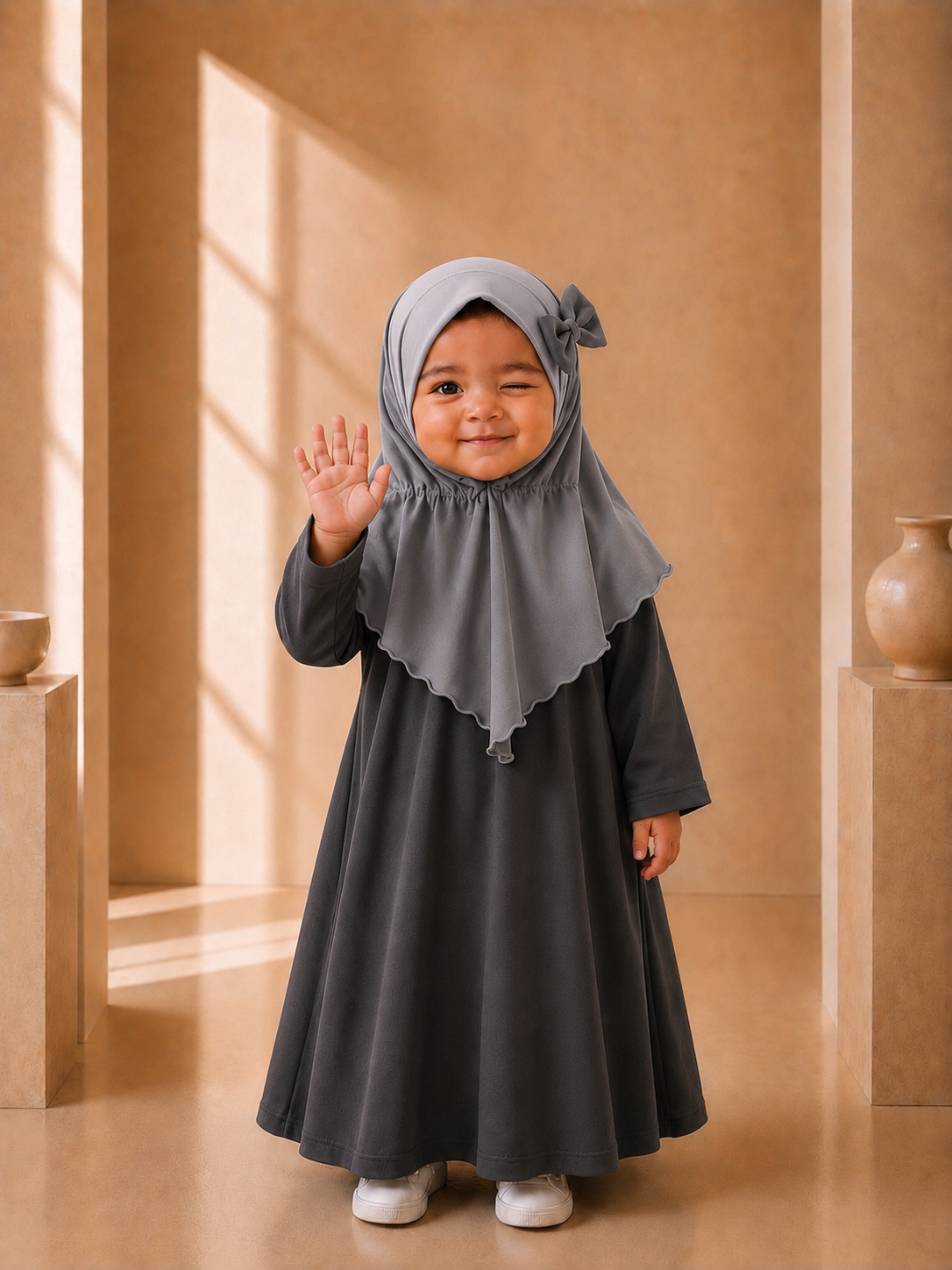 Kids Instant Hijab for baby & toddler (6 months to 3 years old) with Secure Comfort-Fit Elastic Back | No-Slip Everyday Hijab girls