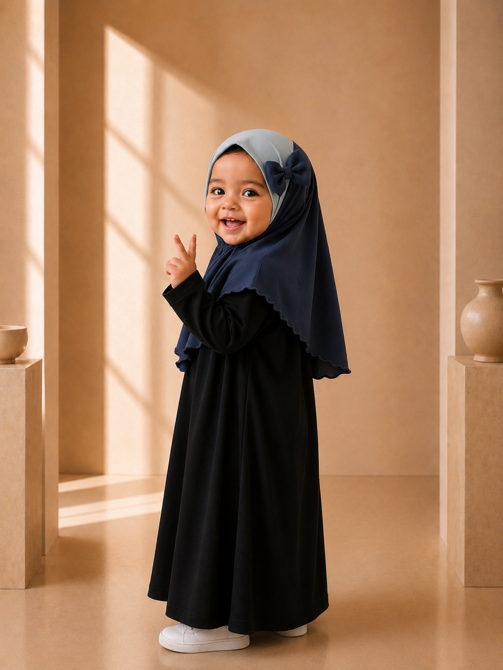 Kids Instant Hijab for baby & toddler (6 months to 3 years old) with Secure Comfort-Fit Elastic Back | No-Slip Everyday Hijab girls
