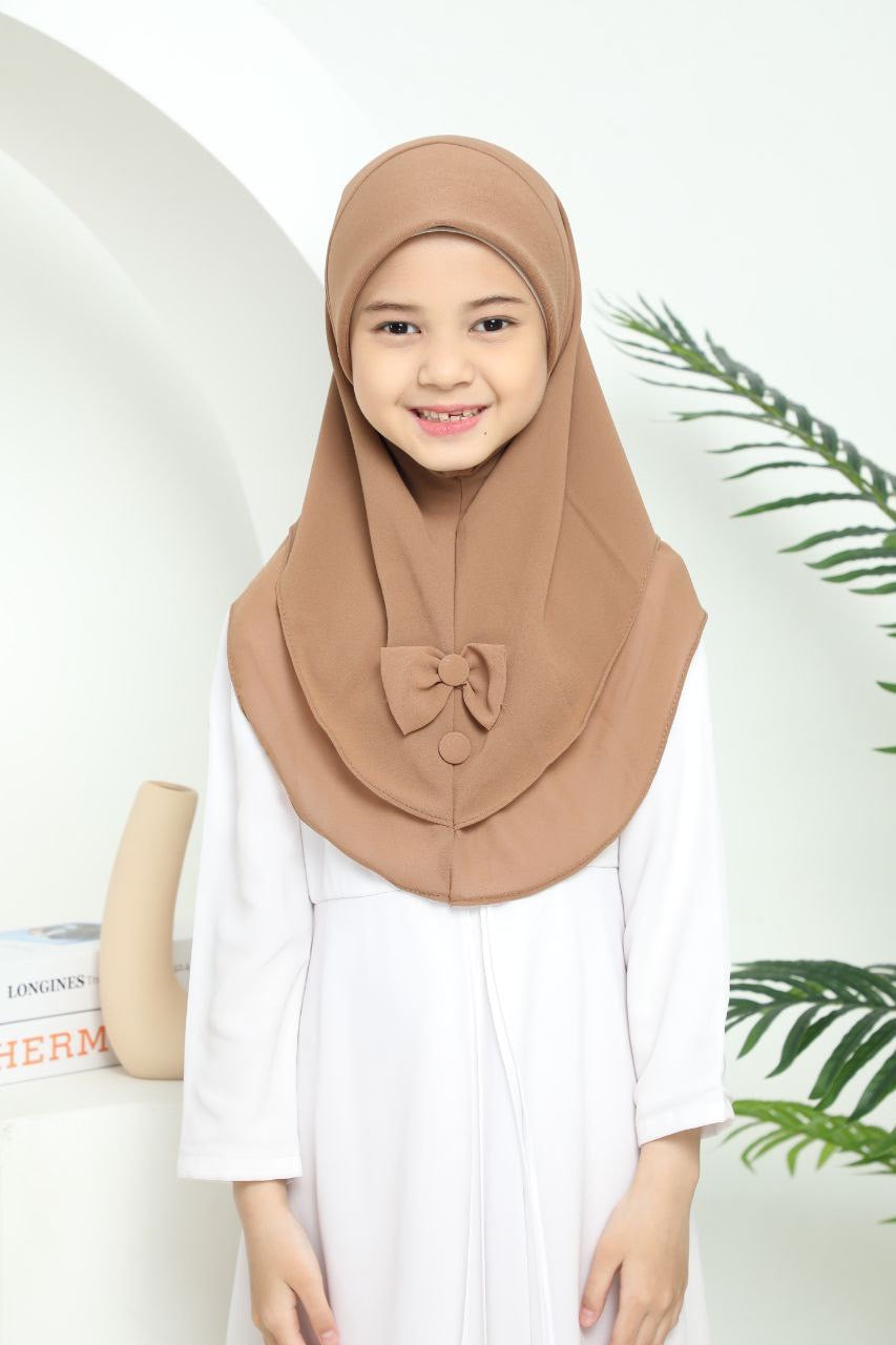 Kids Haya Instant Hijab/Scarf for Girls, Soft and Comfortable KCBOBU1 one piece easy to wear