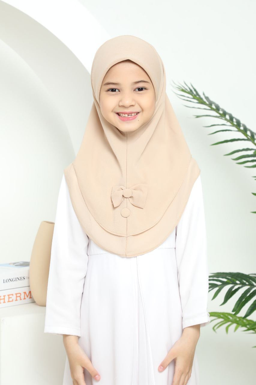 Kids Haya Instant Hijab/Scarf for Girls, Soft and Comfortable KCBOBU1 one piece easy to wear