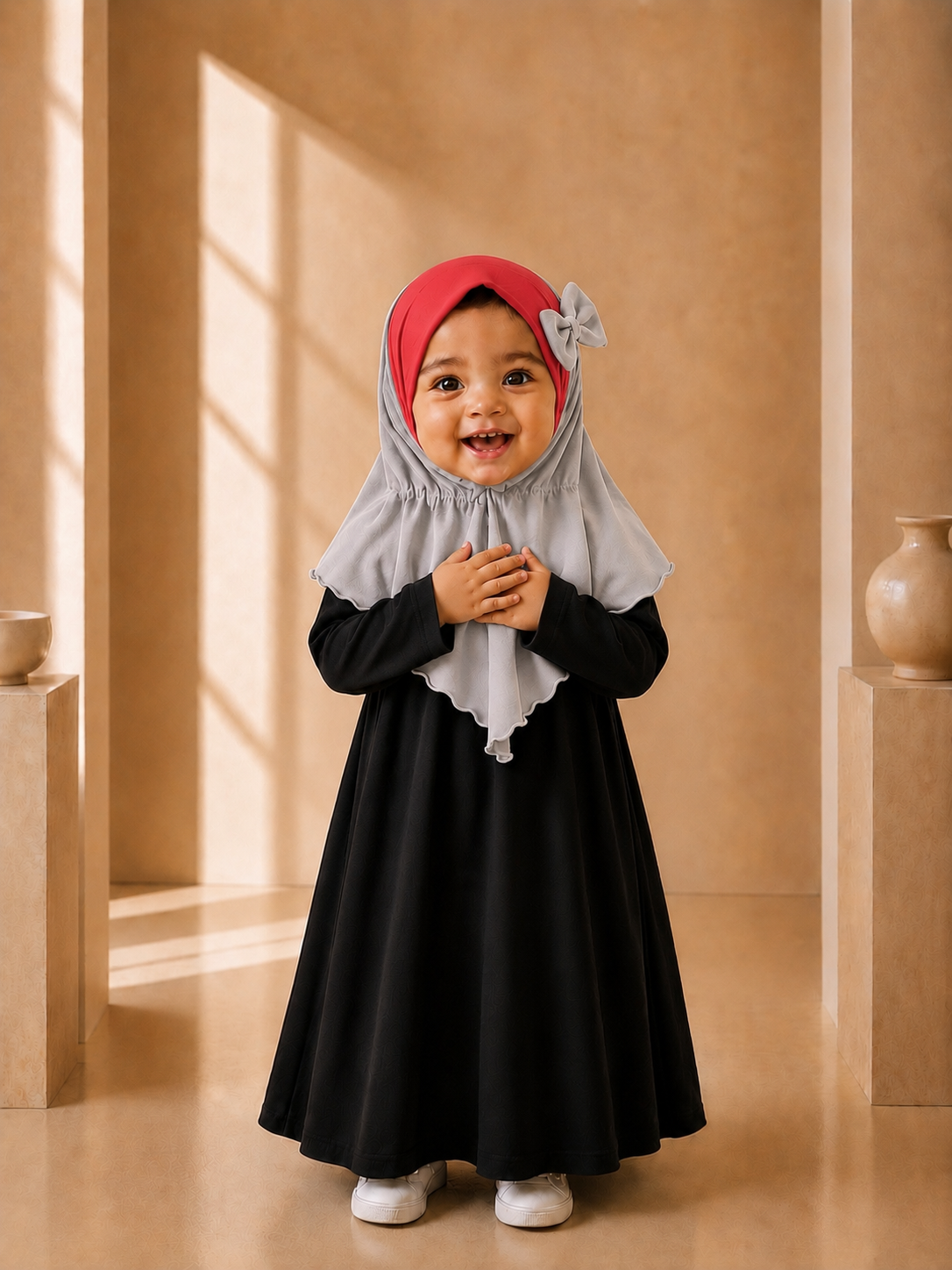 Kids Instant Hijab for baby & toddler (6 months to 3 years old) with Secure Comfort-Fit Elastic Back | No-Slip Everyday Hijab girls