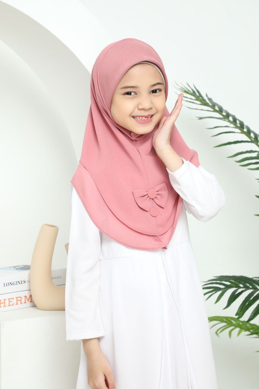Kids Haya Instant Hijab/Scarf for Girls, Soft and Comfortable KCBOBU1 one piece easy to wear