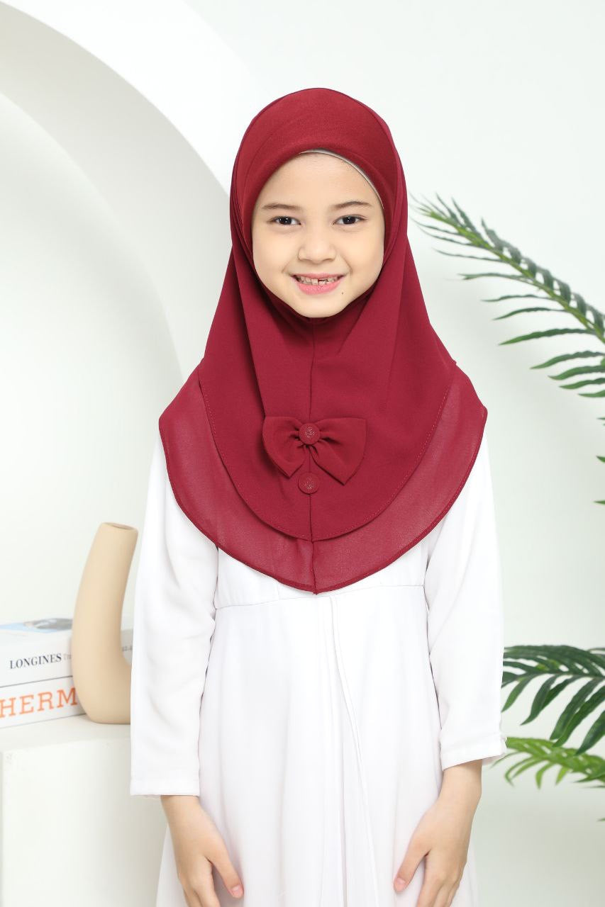 Kids Haya Instant Hijab/Scarf for Girls, Soft and Comfortable KCBOBU1 one piece easy to wear