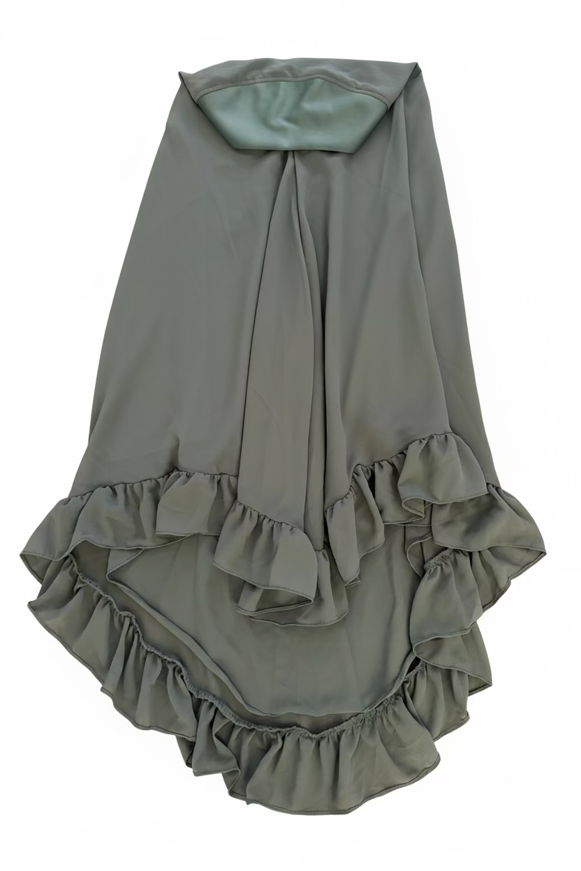 Prayer 2 Layer Ruffle Chiffon Khimar Hijab