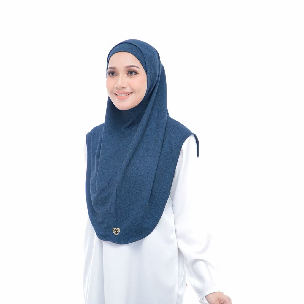 Women 2 piece with undercap Casual denim Solid Color Instant Hijab,Soft & Comfortable Breathable Design Daily Wear Lightweight Stretch Modal
