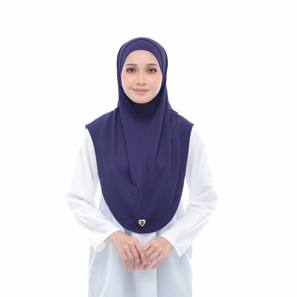Women 2 piece with undercap Casual denim Solid Color Instant Hijab,Soft & Comfortable Breathable Design Daily Wear Lightweight Stretch Modal