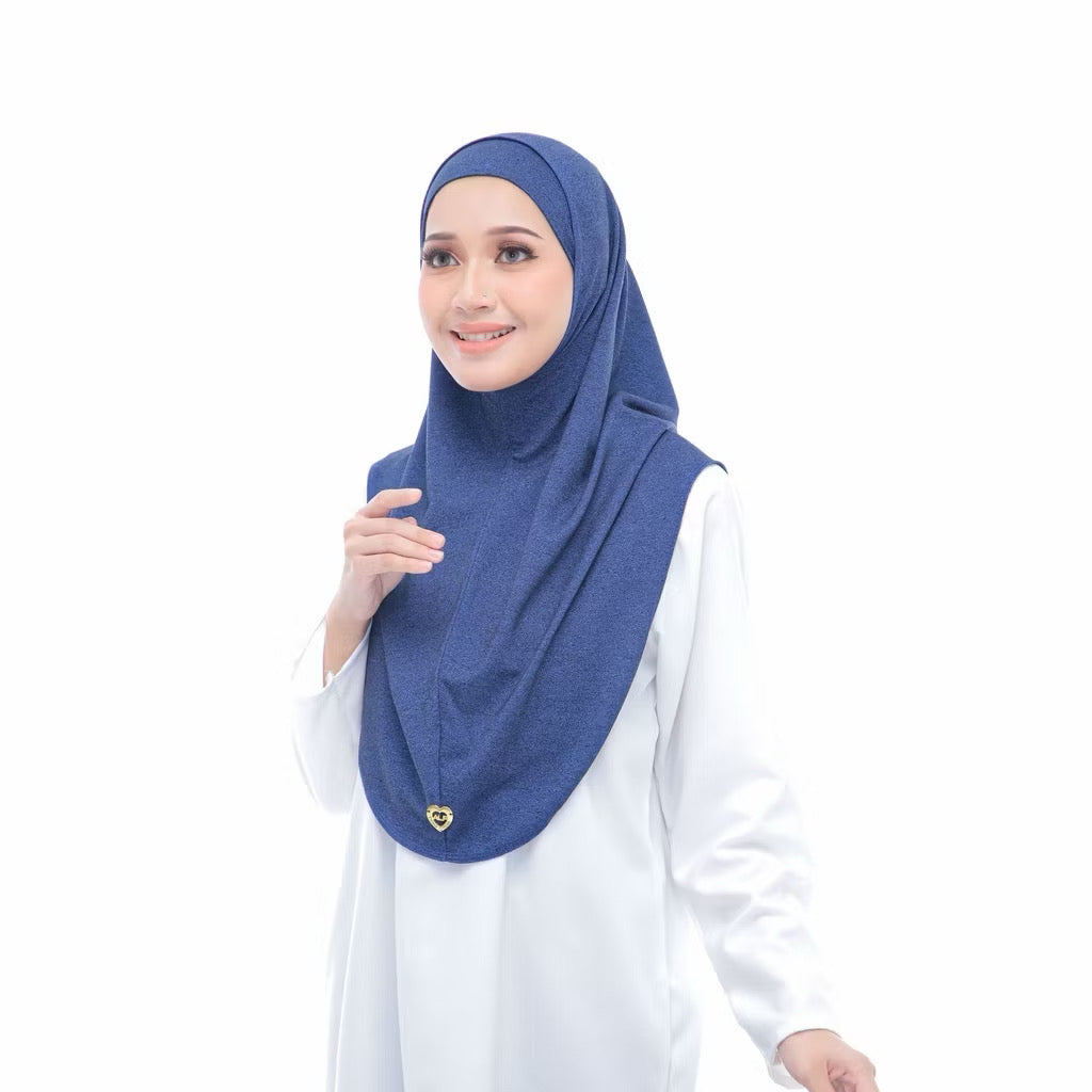 Women 2 piece with undercap Casual denim Solid Color Instant Hijab,Soft & Comfortable Breathable Design Daily Wear Lightweight Stretch Modal