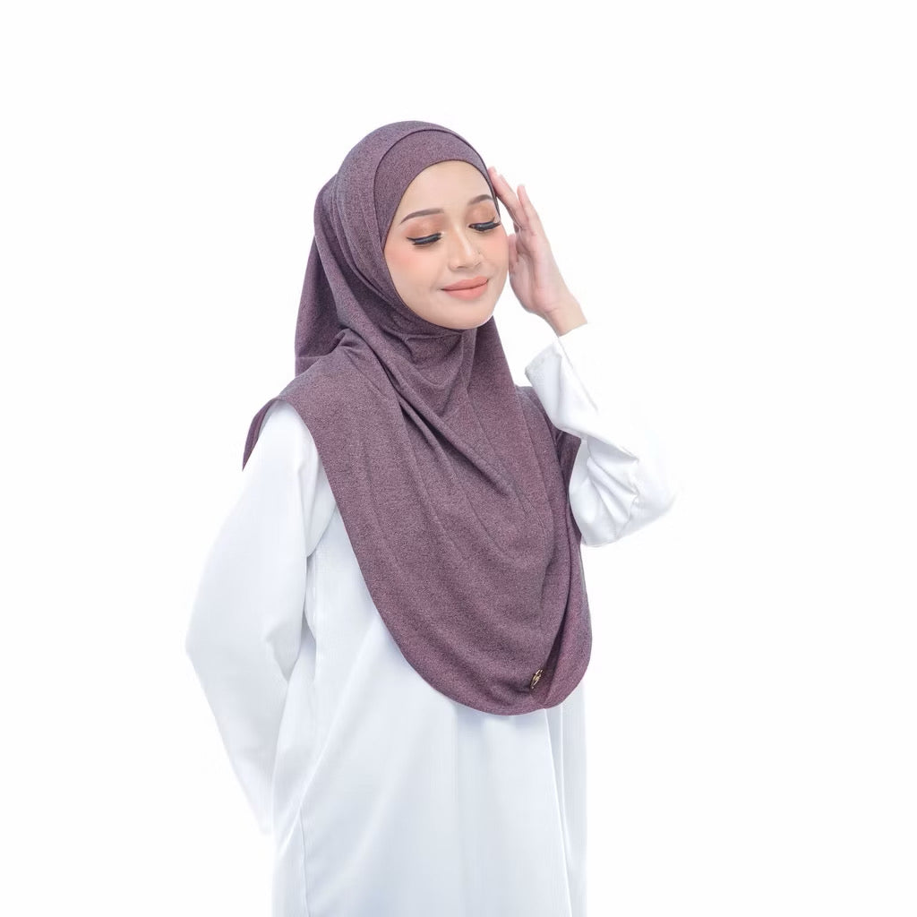 Women 2 piece with undercap Casual denim Solid Color Instant Hijab,Soft & Comfortable Breathable Design Daily Wear Lightweight Stretch Modal