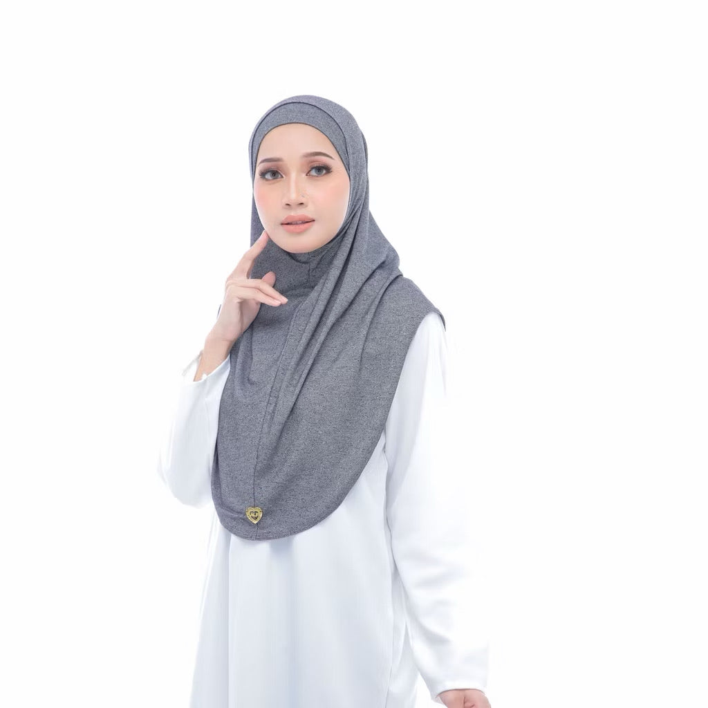 Women 2 piece with undercap Casual denim Solid Color Instant Hijab,Soft & Comfortable Breathable Design Daily Wear Lightweight Stretch Modal