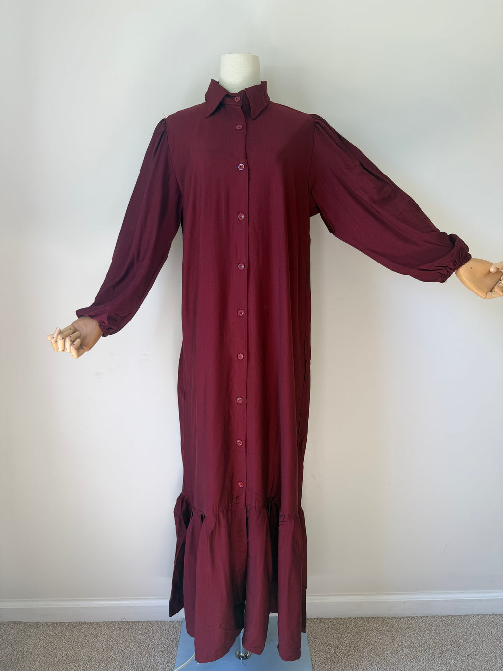 Hayfa Buttoned Premium Modest Linen Abaya Dress for Muslim Women | Breathable Long Sleeve Loose Fit Maxi Dress for Everyday Wear, Ramadan,Eid & breastfeeding friendly (Copy)