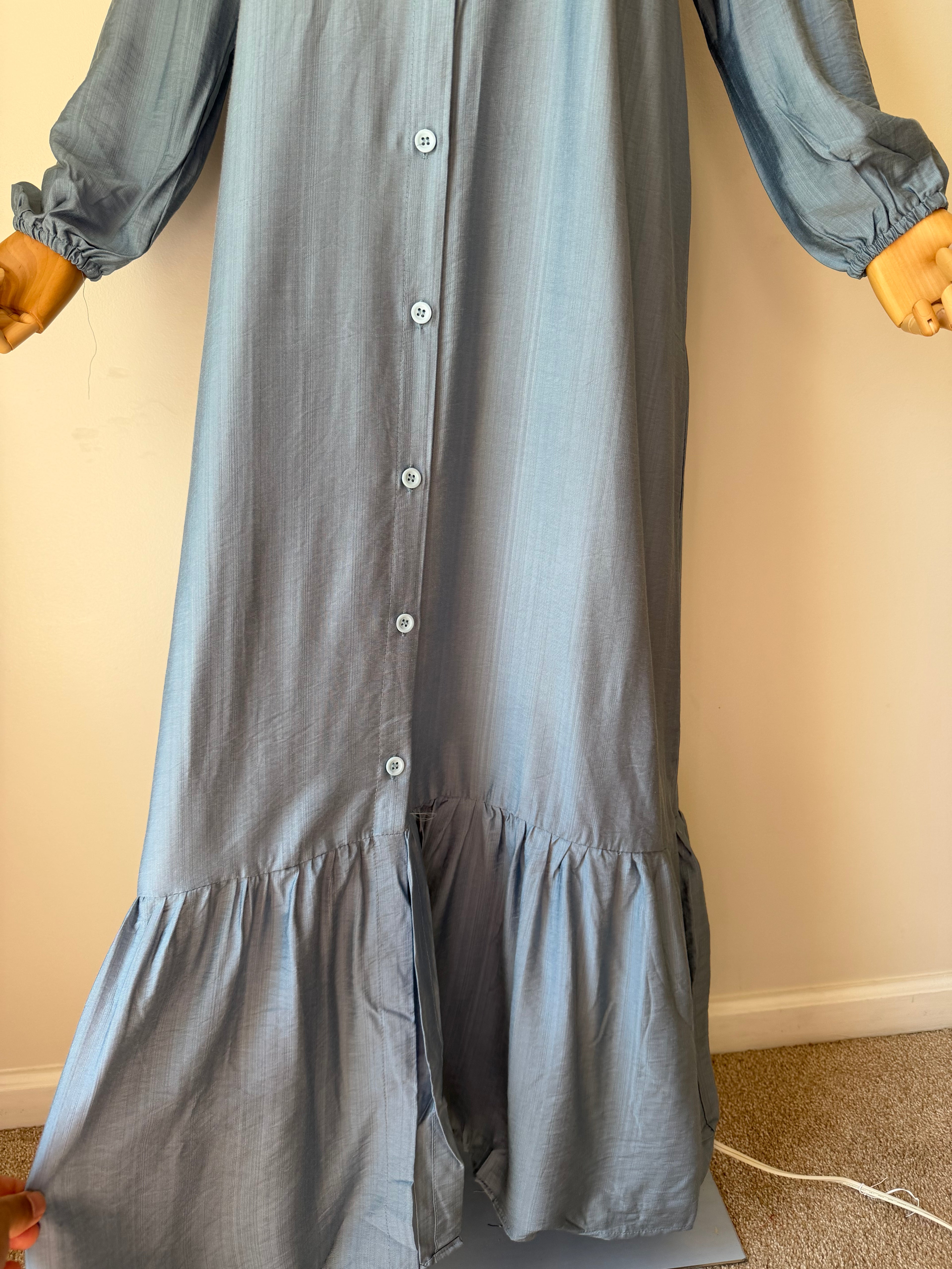 Hayfa Buttoned Premium Modest Linen Abaya Dress for Muslim Women | Breathable Long Sleeve Loose Fit Maxi Dress for Everyday Wear, Ramadan,Eid & breastfeeding friendly (Copy)