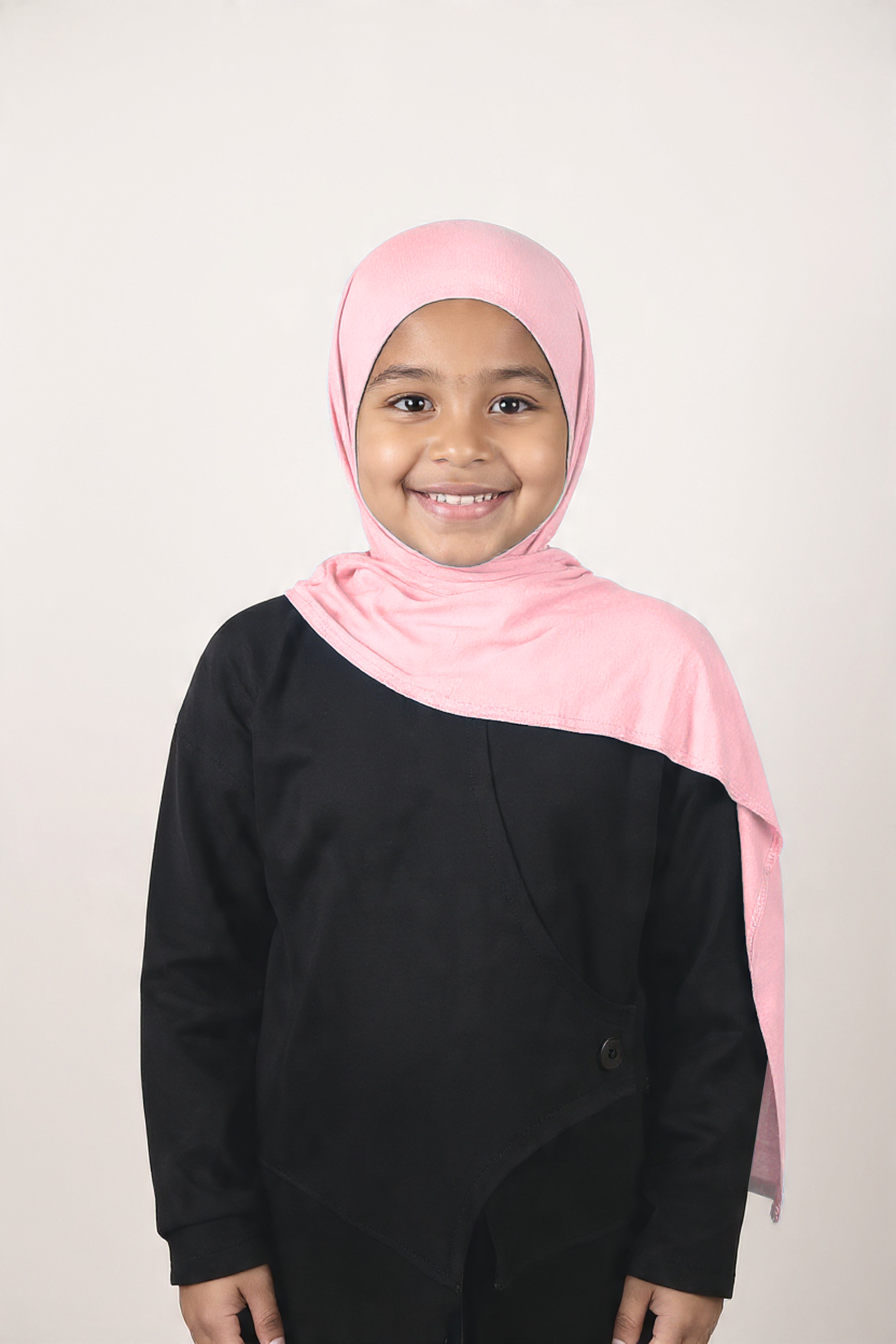 Kids Instant Slip-On Shawl Hijab (Pink)