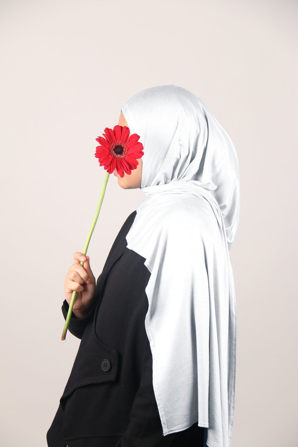 Kids Instant Slip-On Shawl Hijab (White)