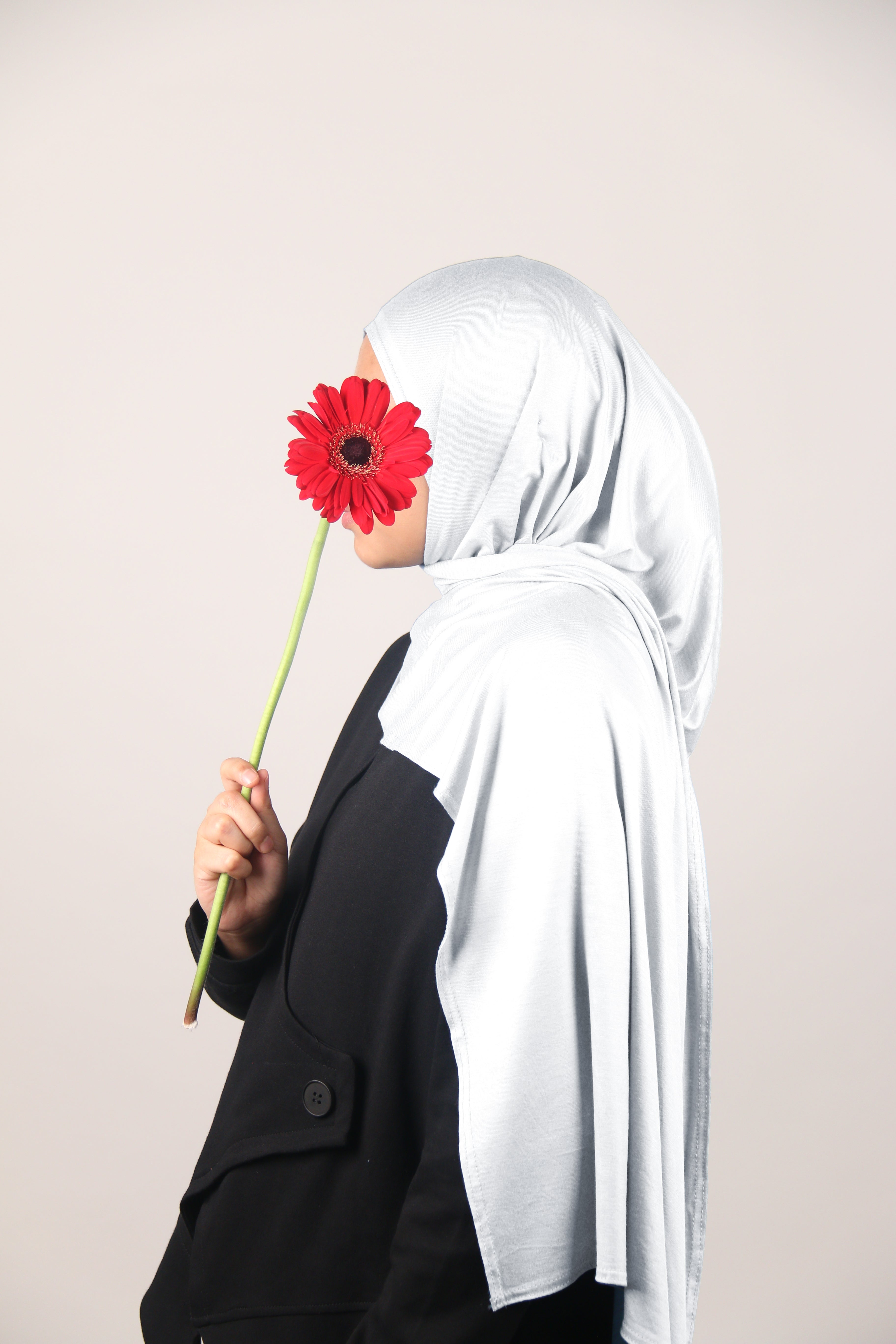 Kids Instant Slip-On Shawl Hijab (White)