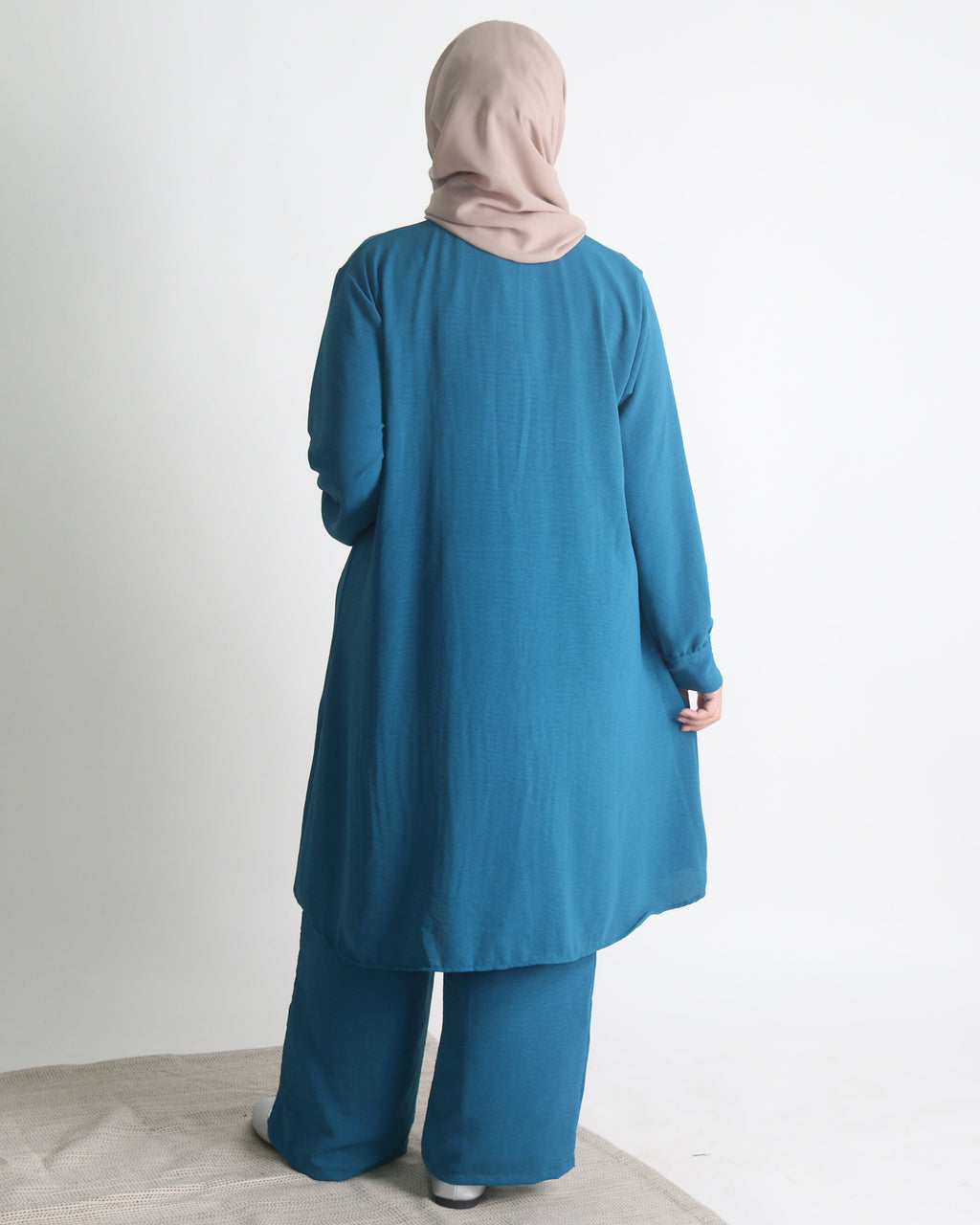 Women's Ironless 2 Pieces Outfit Set Long (Teal)