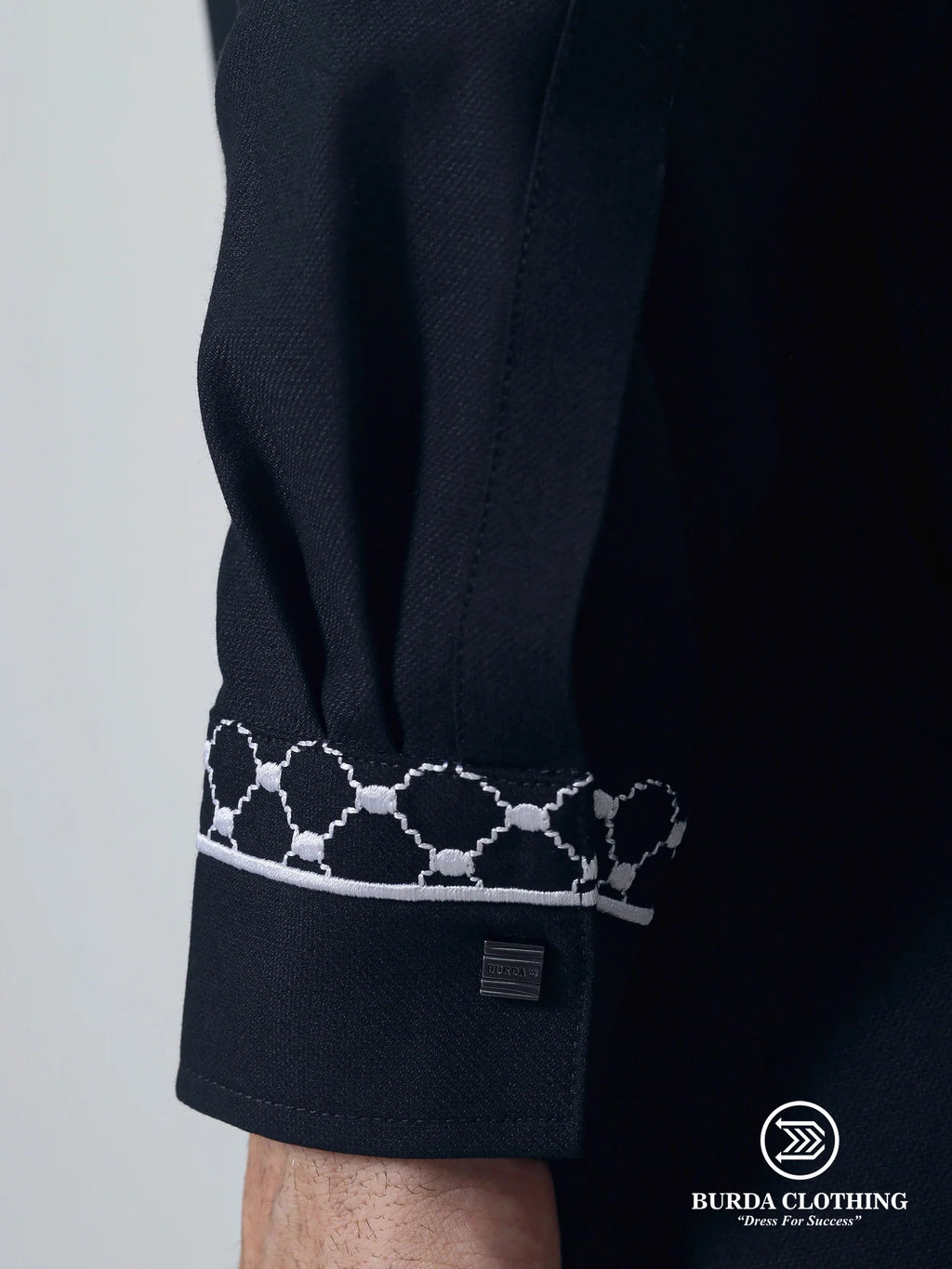 Adult hooded Thobe Palestine Keffiyeh inspired Black/white (Dad & son matching)