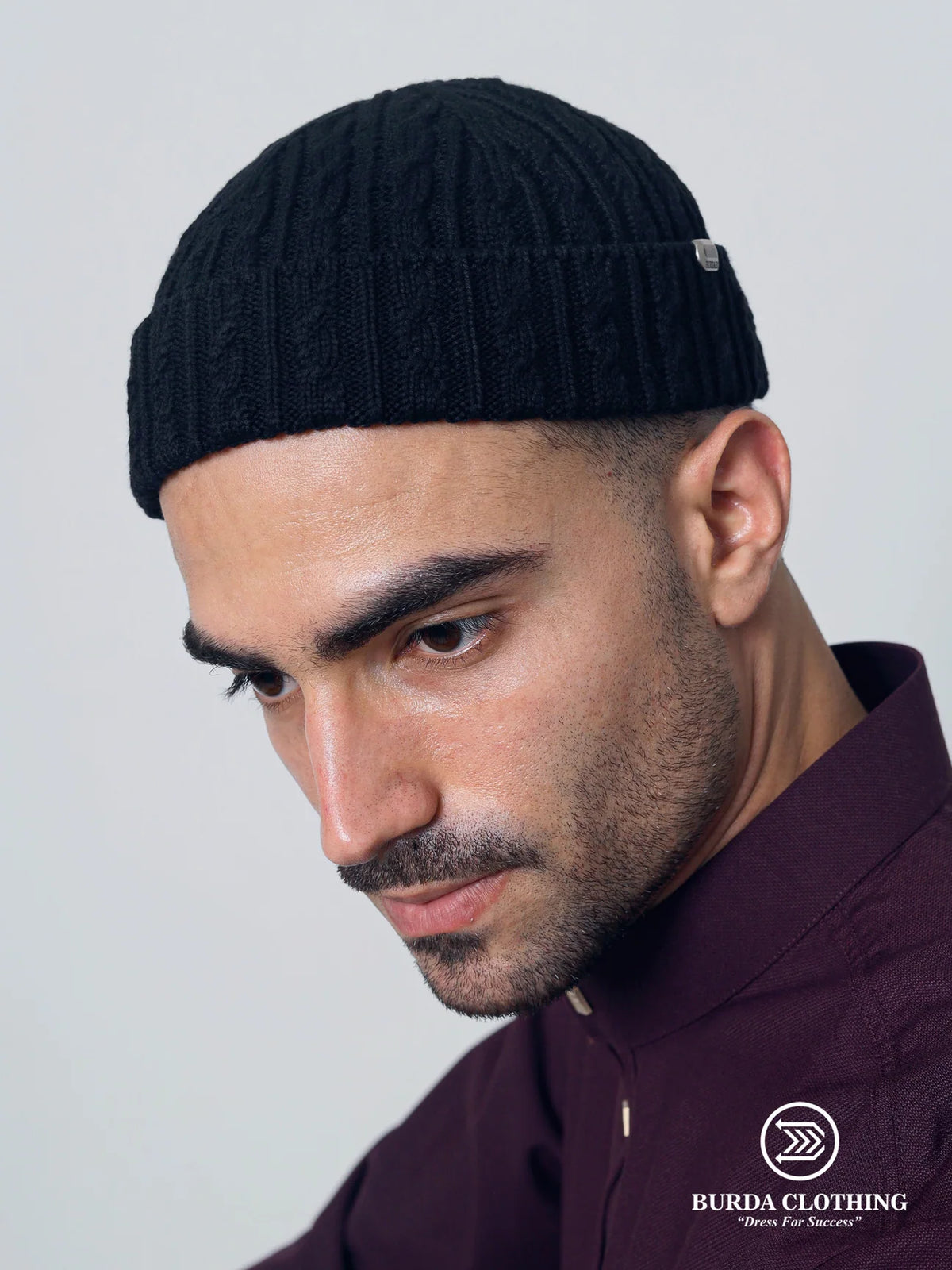 Adult men premium cable beanie