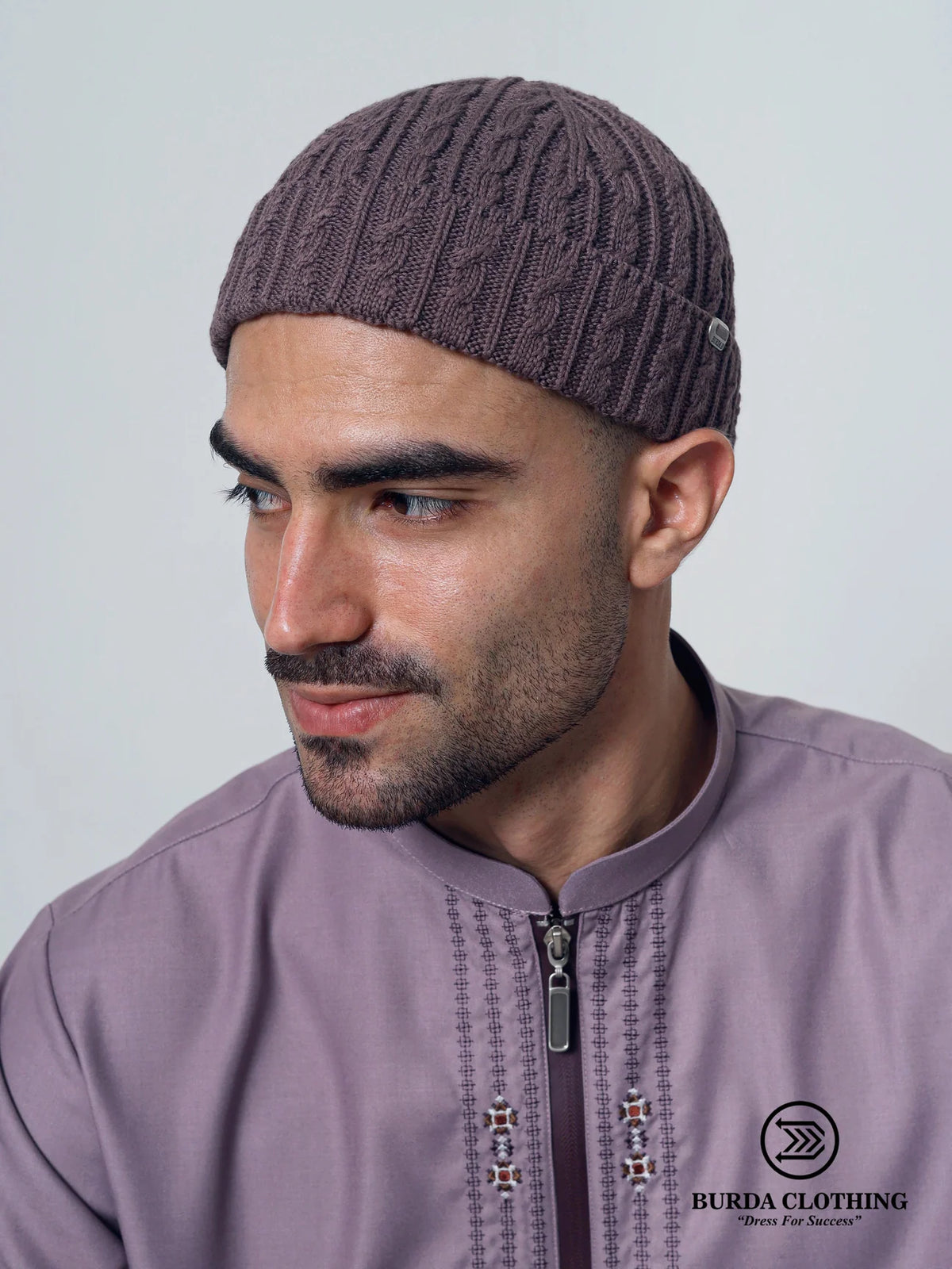 Adult men premium cable beanie