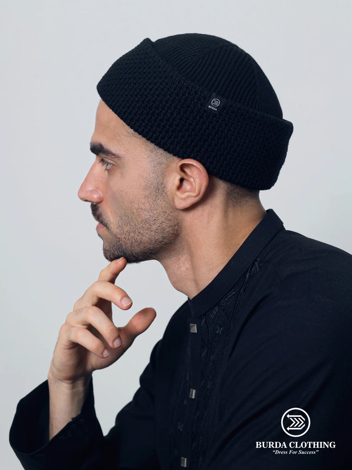Adult men premium winter folded beanie