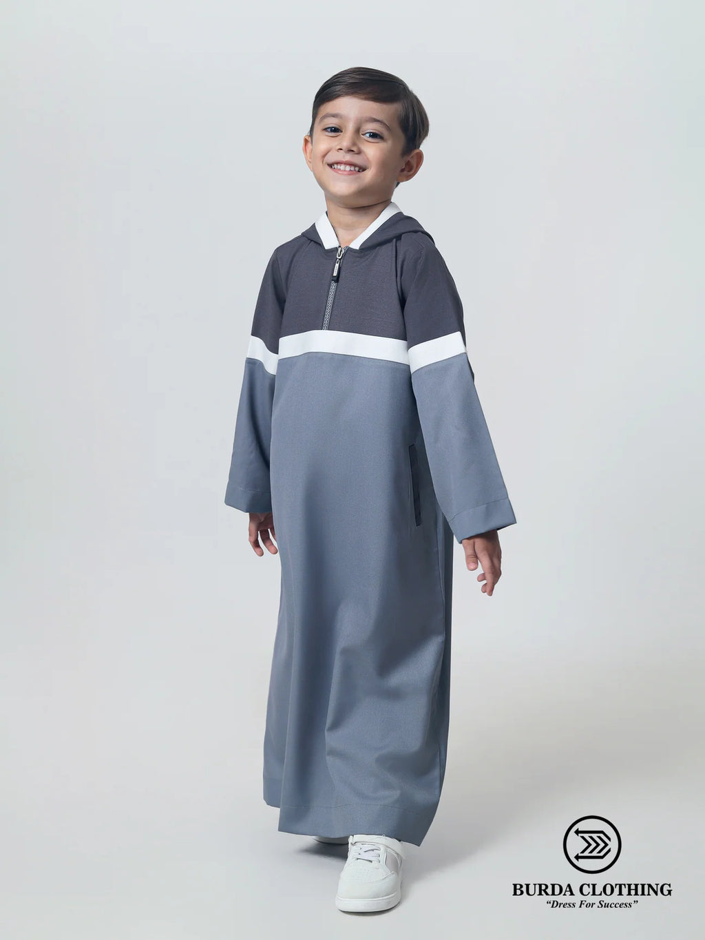 Muslim Kids Boys hooded premium thobe with hoodie