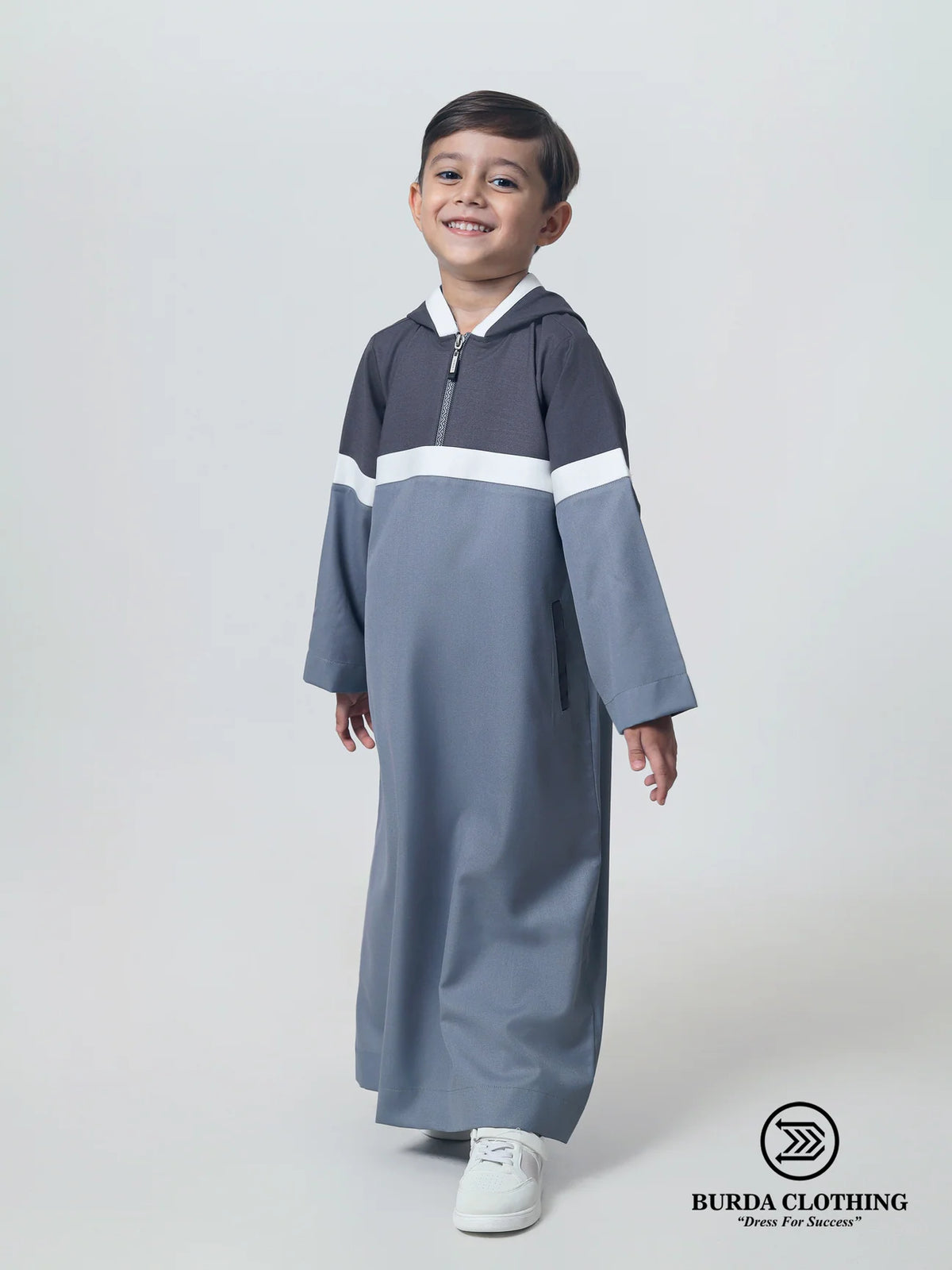 Muslim Kids Boys hooded premium thobe with hoodie