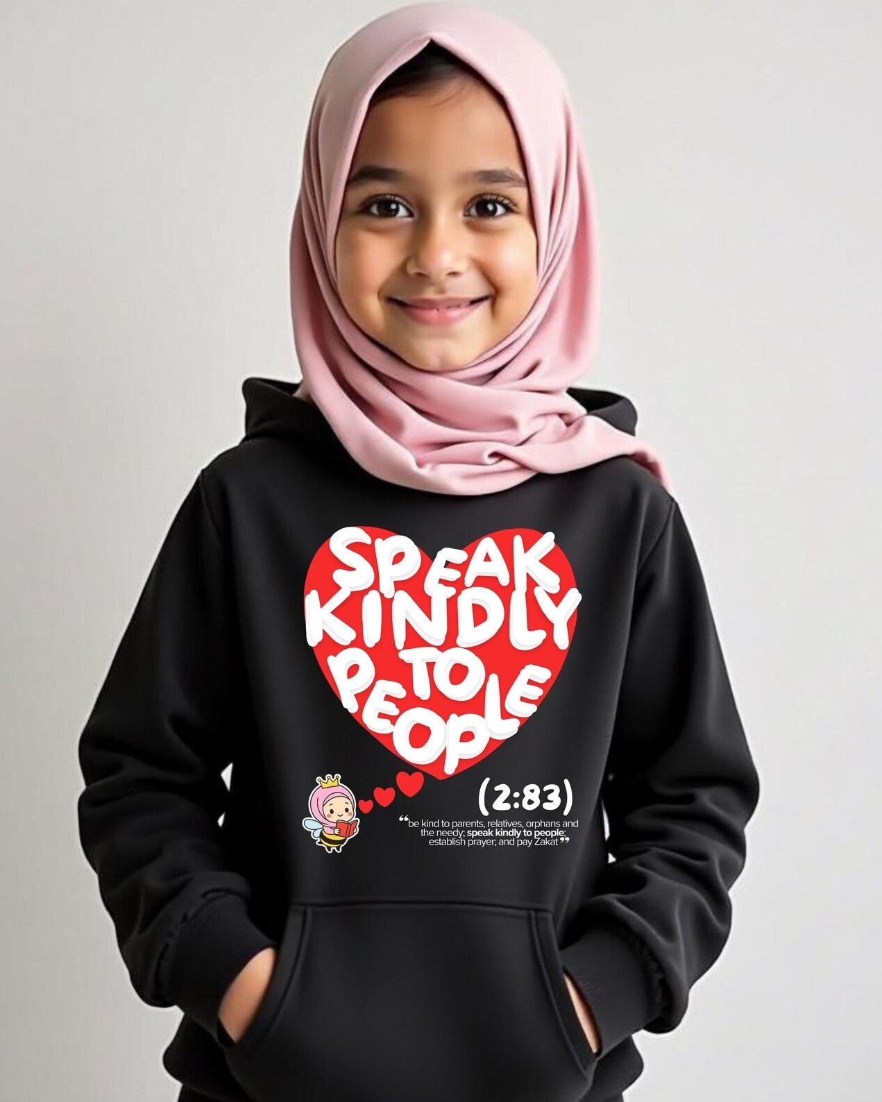 Islamic quotes kids hoodie motivational and positive girls hoodie - Speak Kindly