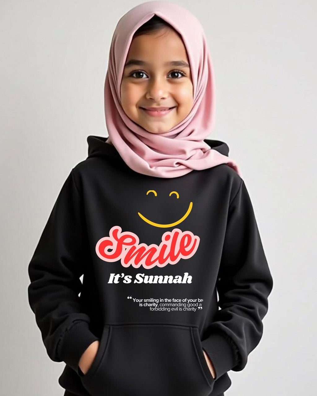 Islamic quotes kids hoodie motivational and positive girls hoodie - Smile Its Sunnah