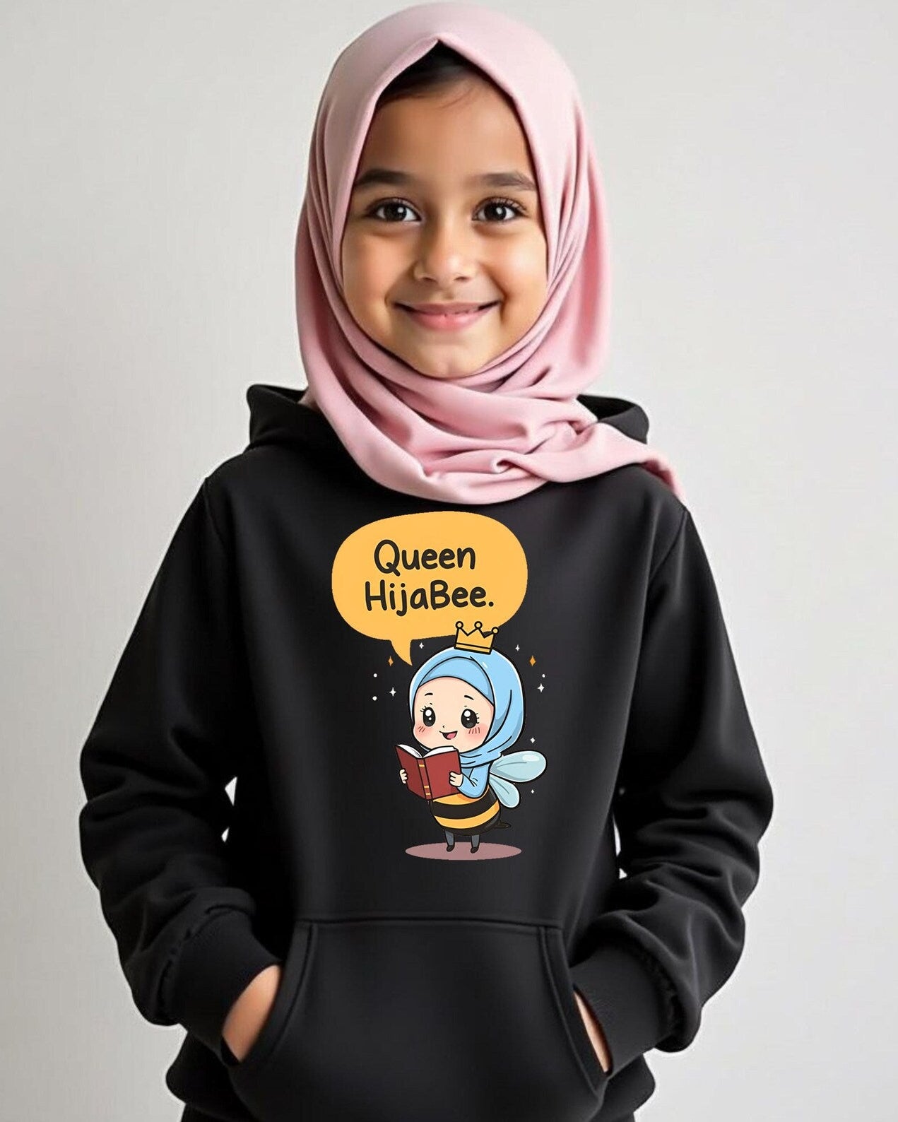 Islamic quotes kids hoodie motivational and positive girls hoodie - Queen HijaBee