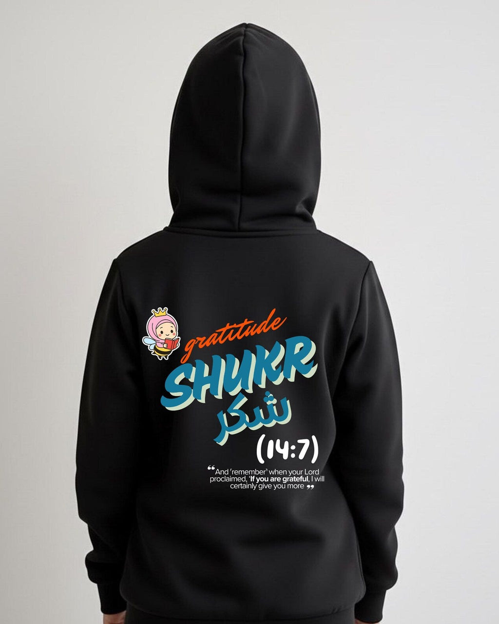 Islamic quotes kids hoodie motivational and positive girls hoodie - Shukr Gratitude
