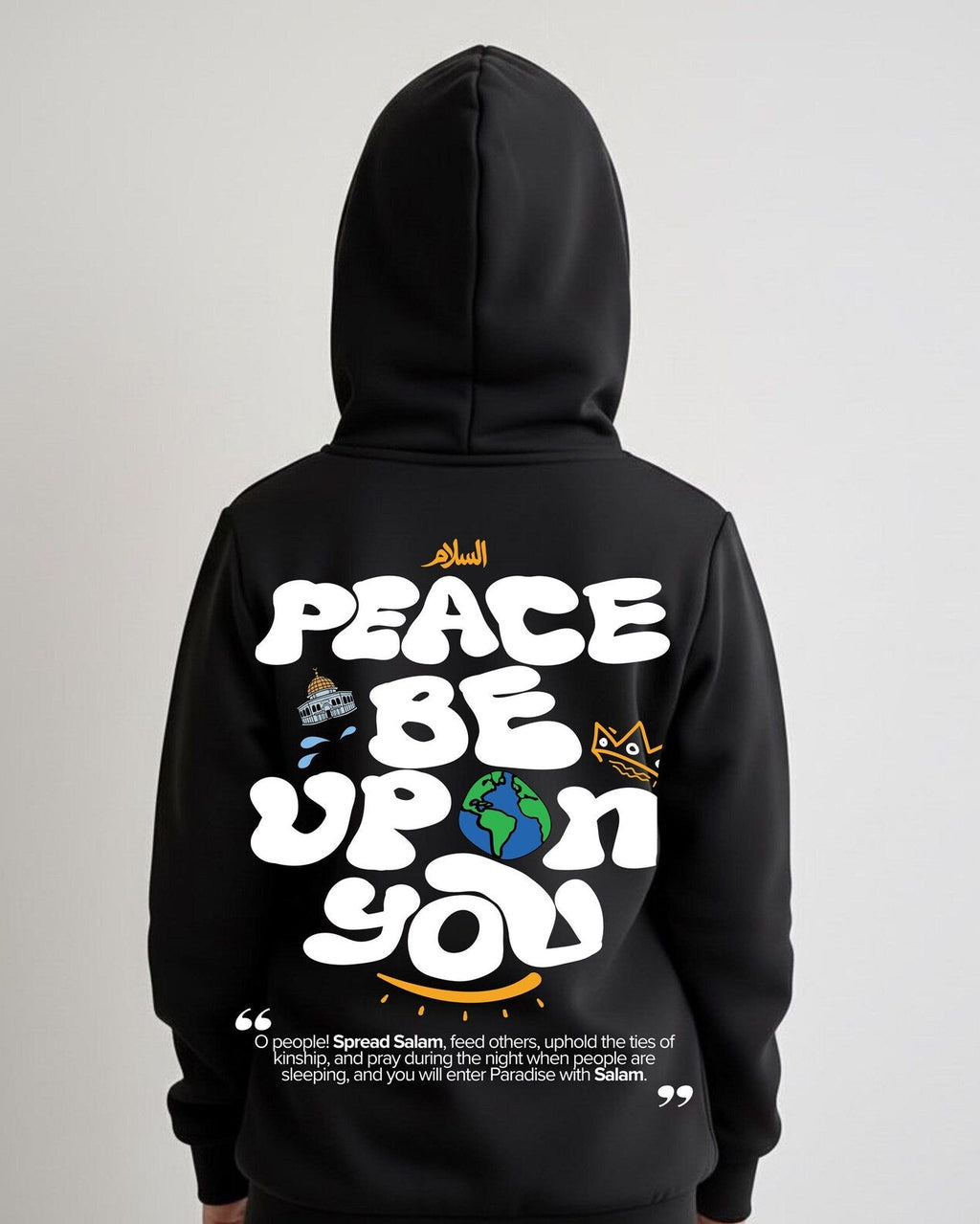 Islamic quotes kids hoodie motivational and positive girls hoodie - Peace Be Upon You