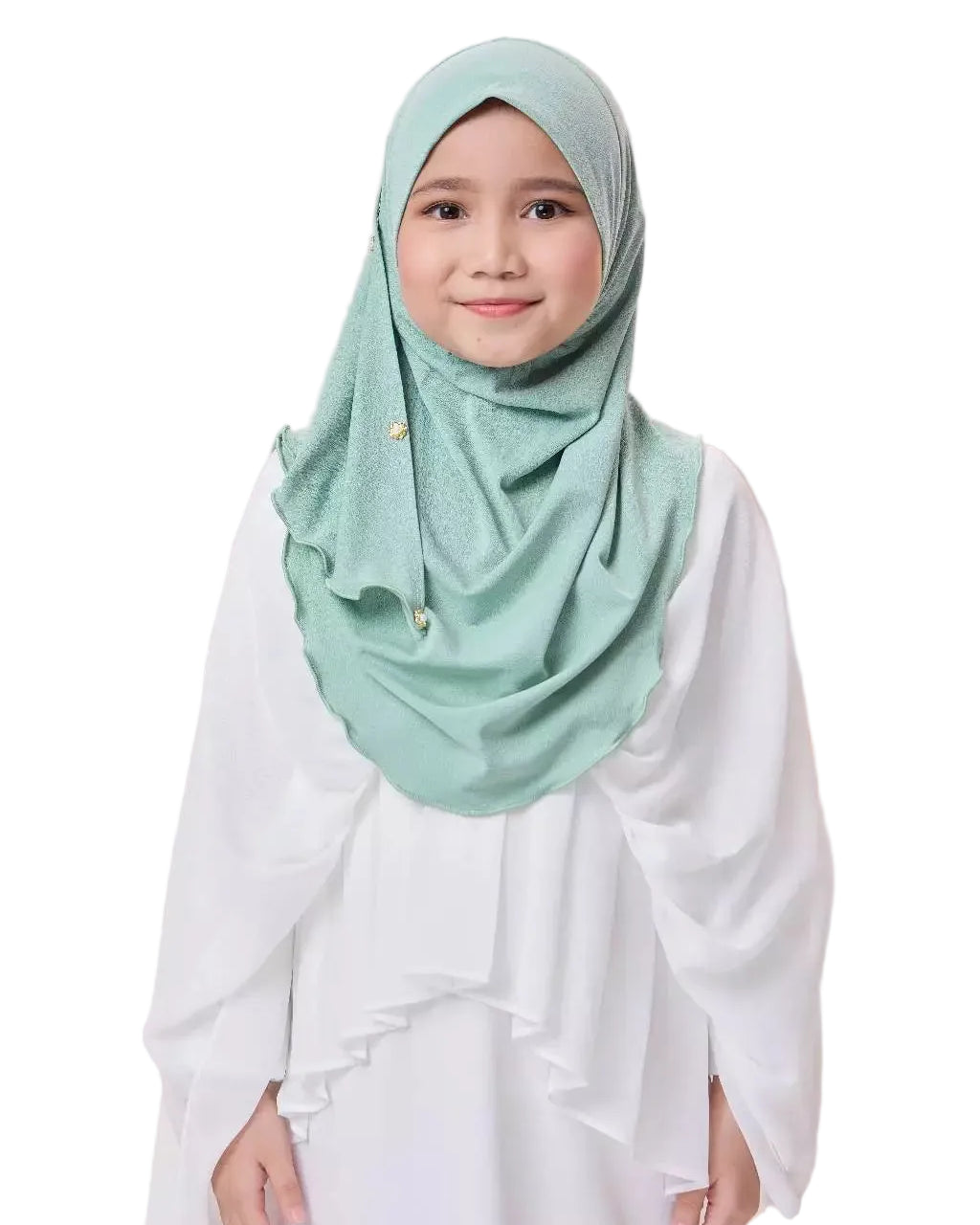 3-9 years old Instant Hijab Moscrepe Ironless Gummy Chin Pearl Exclusive Kids