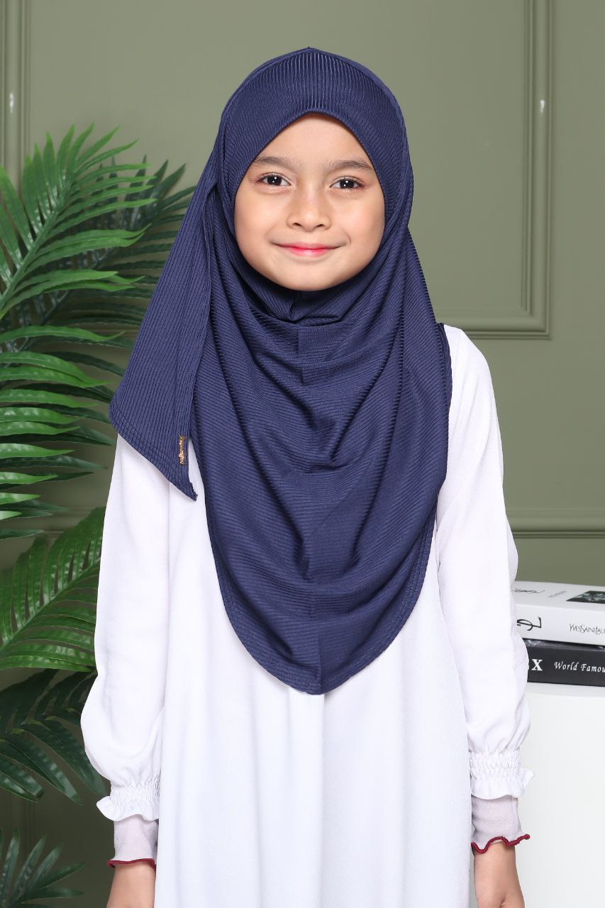 Instant Ribbed Shawl One piece kids Hijab