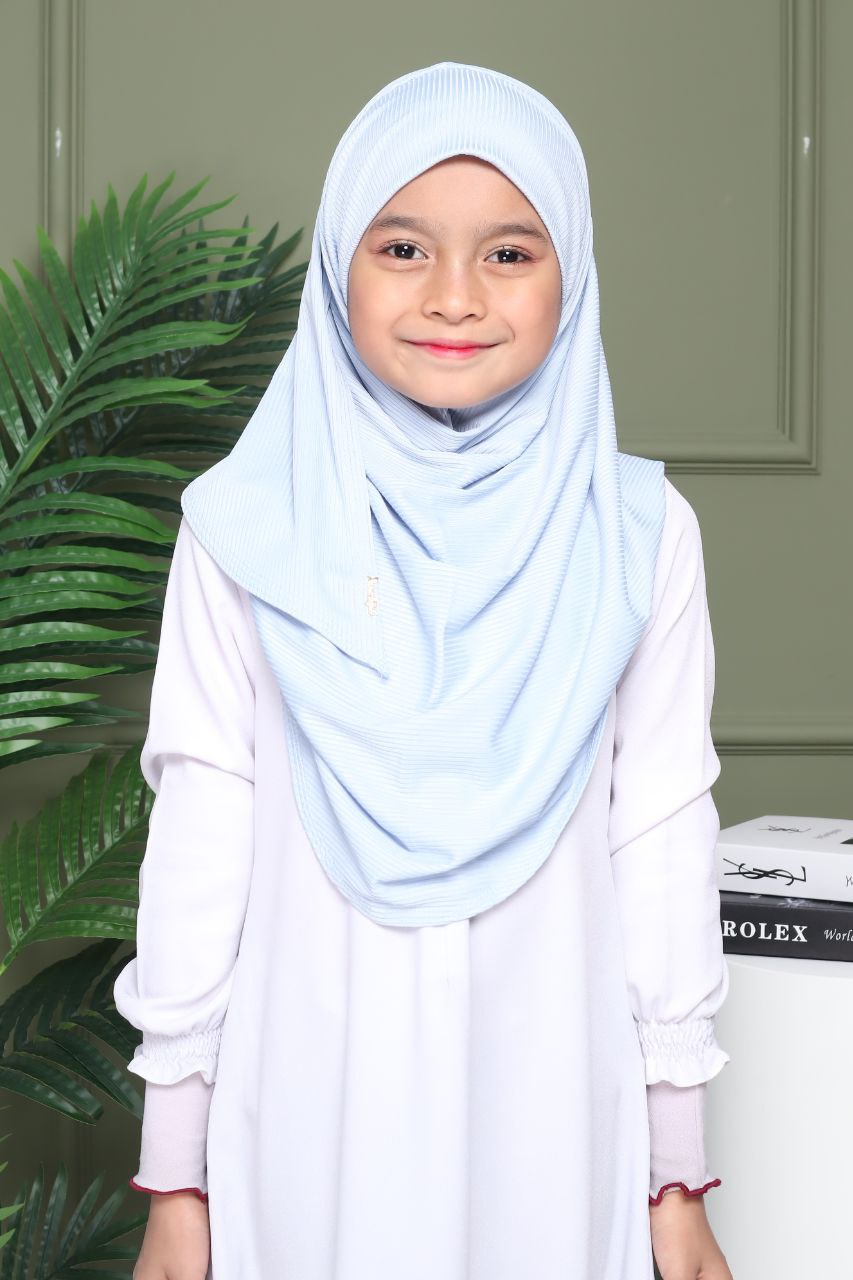 Instant Ribbed Shawl One piece kids Hijab